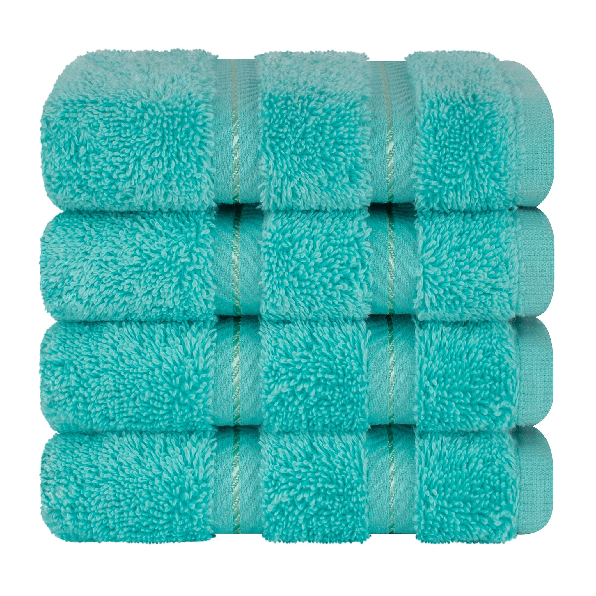 American Soft Linen 100% Turkish Cotton 4 Piece Washcloth Set - Wholesale - turquoise-blue-7