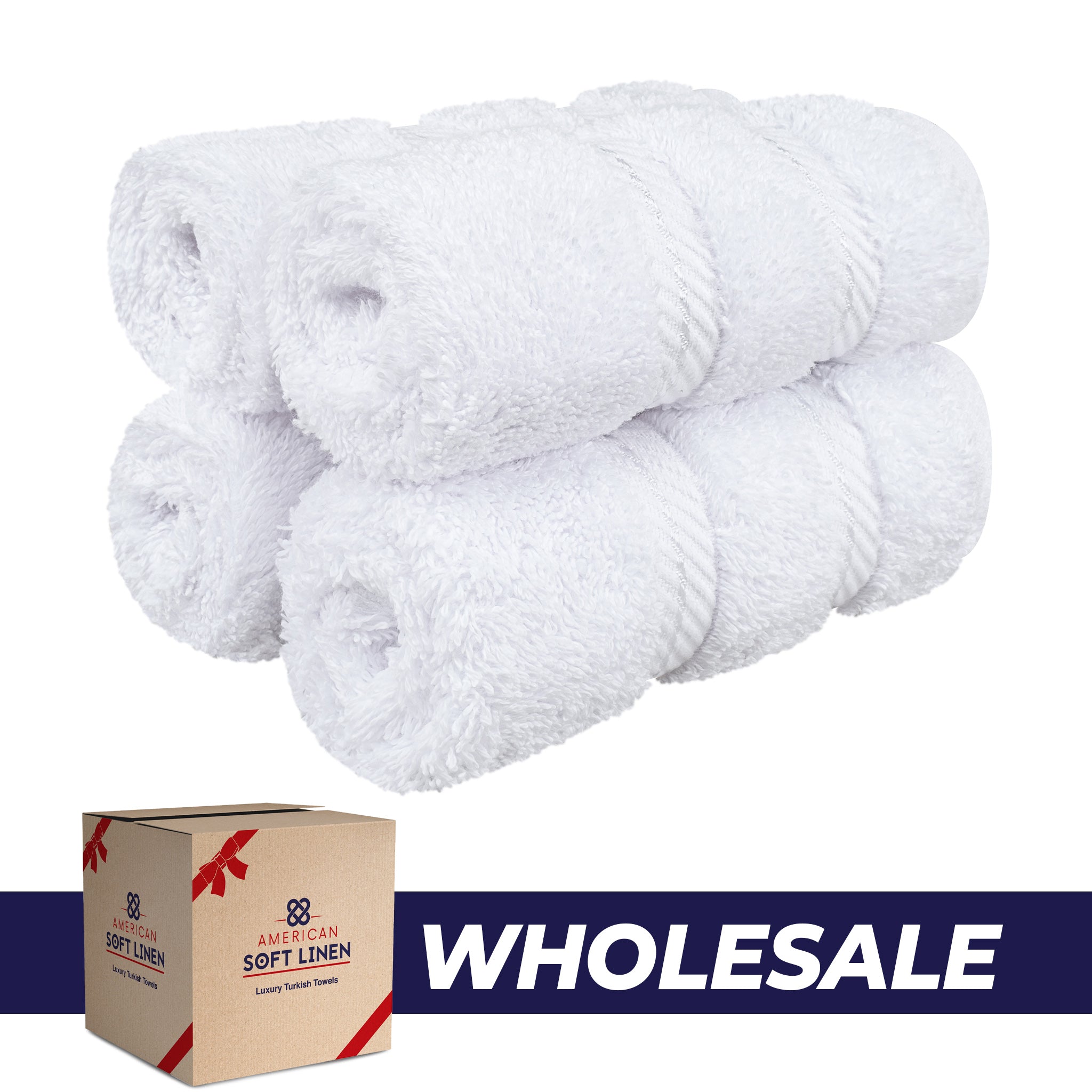 American Soft Linen 100% Turkish Cotton 4 Piece Washcloth Set - Wholesale - white-0