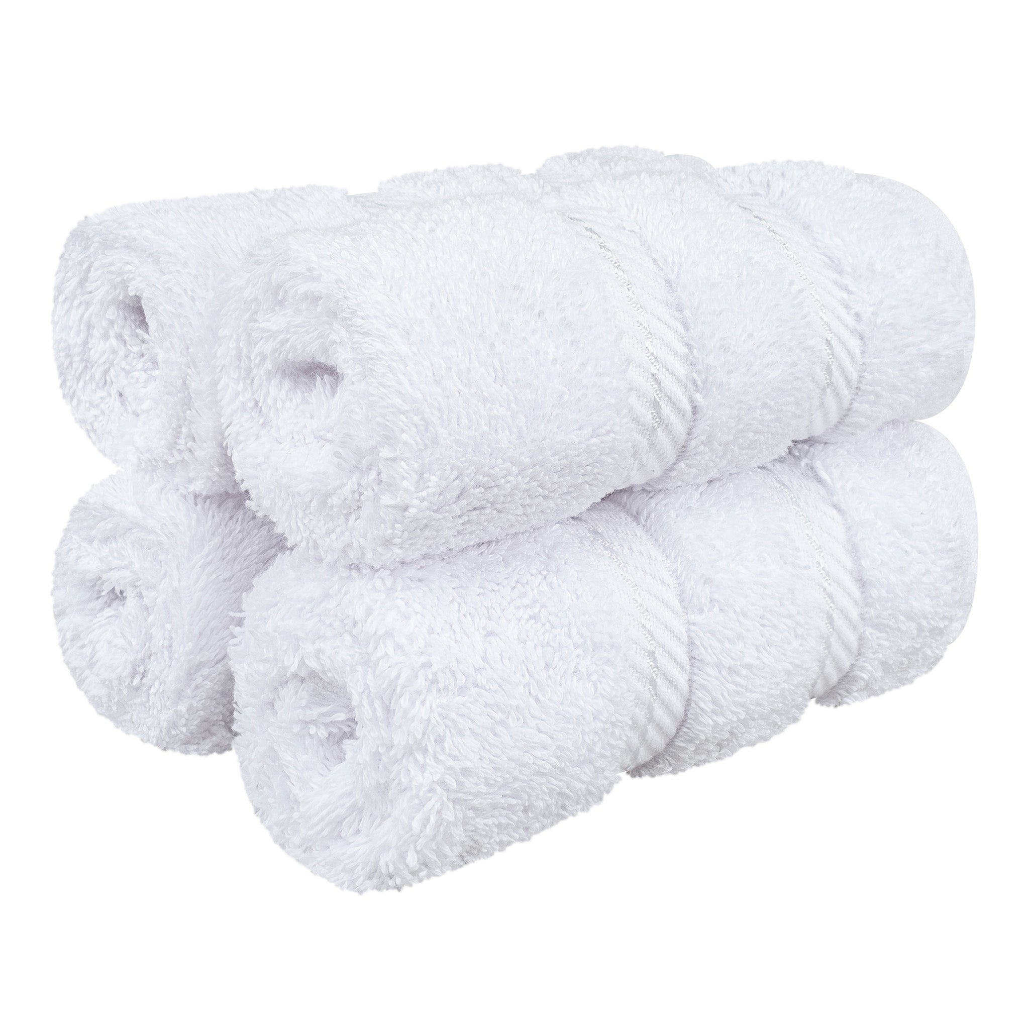  American Soft Linen 100% Turkish Cotton 4 Piece Washcloth Set - Wholesale - white-1