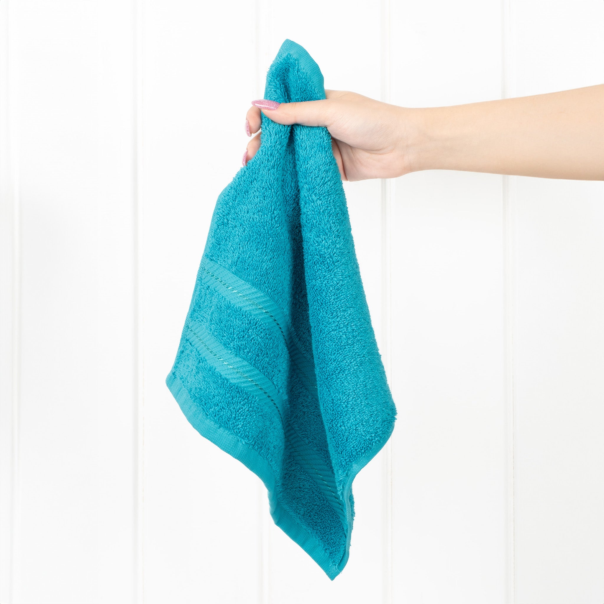 American Soft Linen 100% Turkish Cotton 4 Piece Washcloth Set aqua-blue-2
