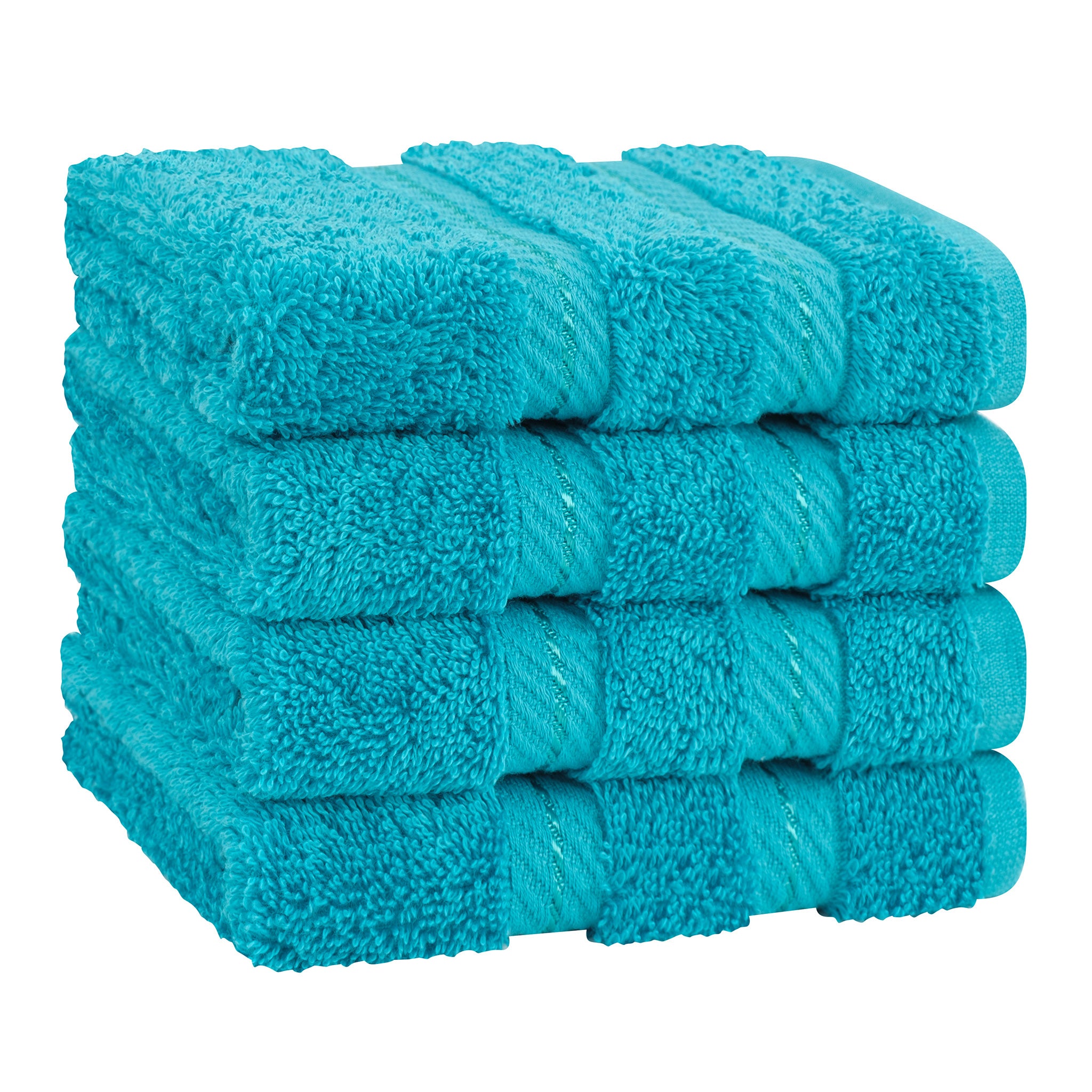 American Soft Linen 100% Turkish Cotton 4 Piece Washcloth Set aqua-blue-6