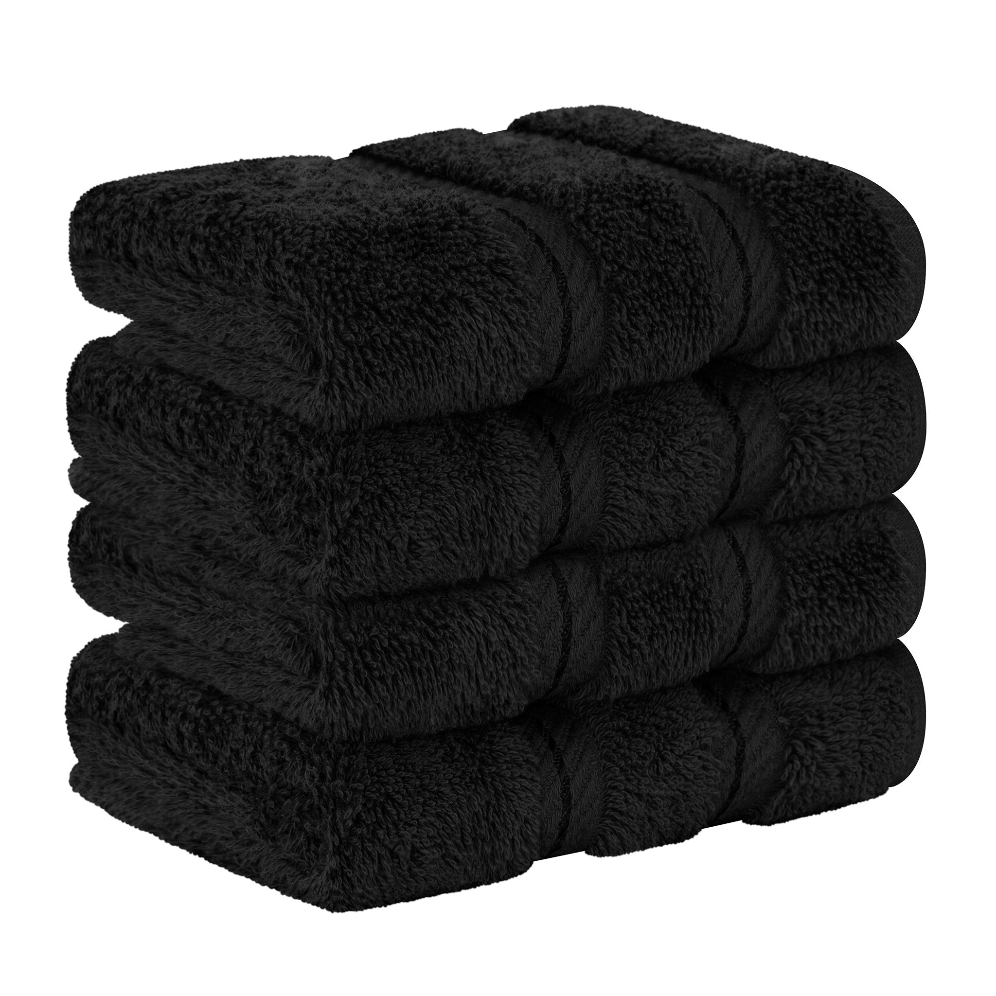 American Soft Linen 100% Turkish Cotton 4 Piece Washcloth Set black-6