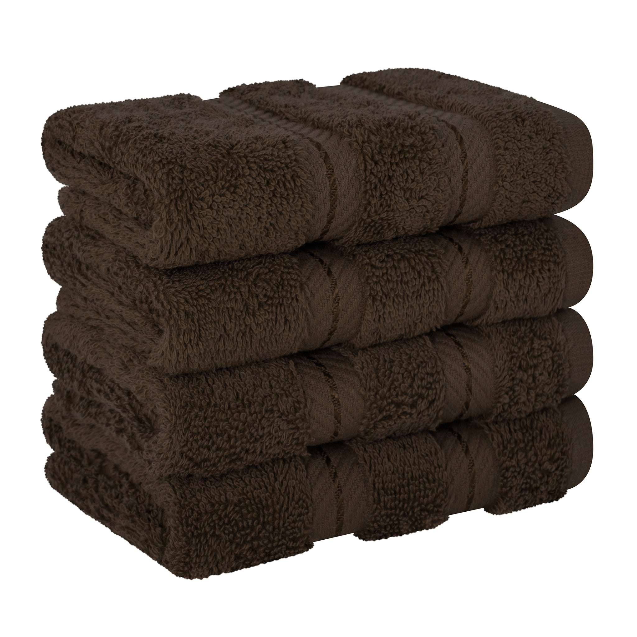 American Soft Linen 100% Turkish Cotton 4 Piece Washcloth Set chocolate-brown-6