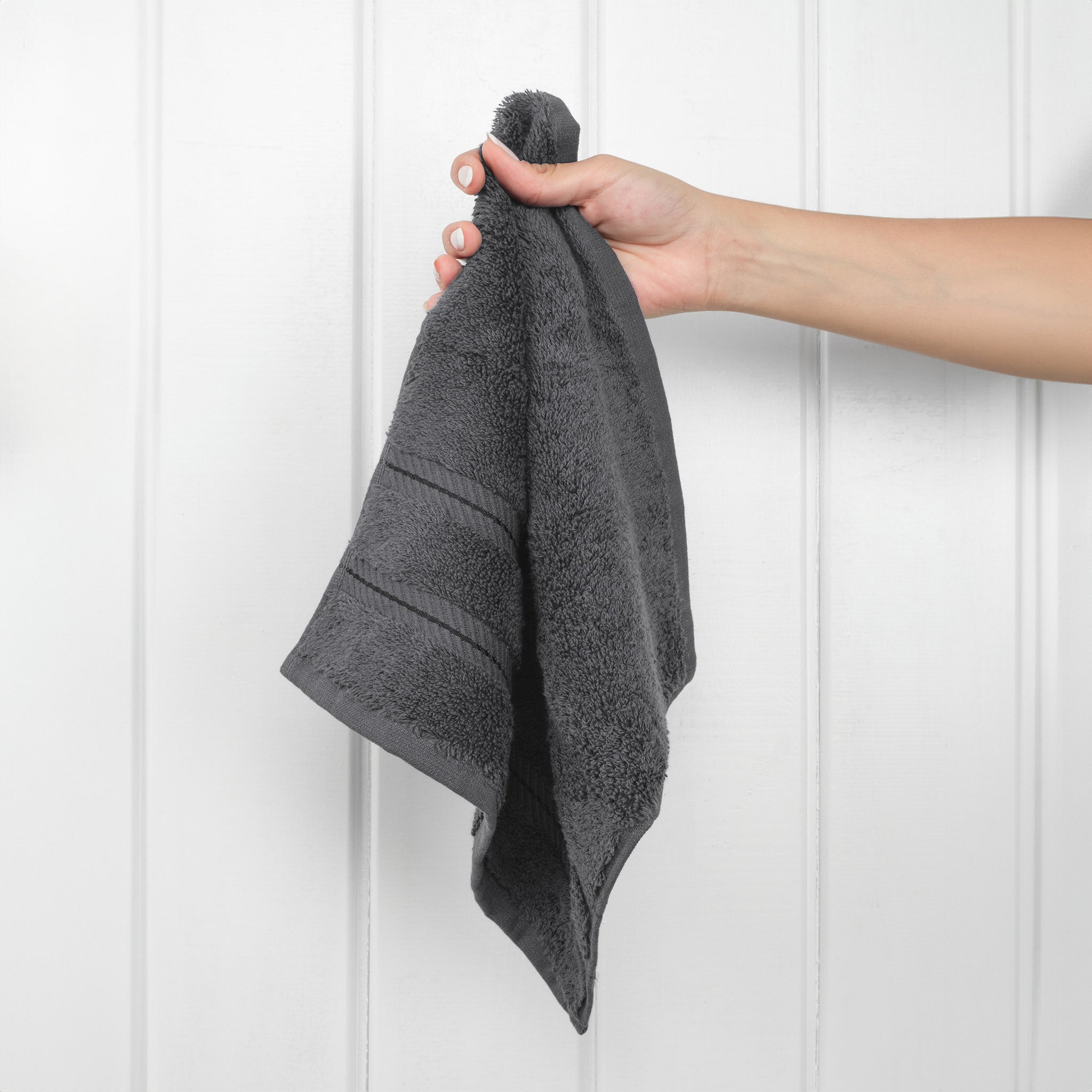American Soft Linen 100% Turkish Cotton 4 Piece Washcloth Set gray-2