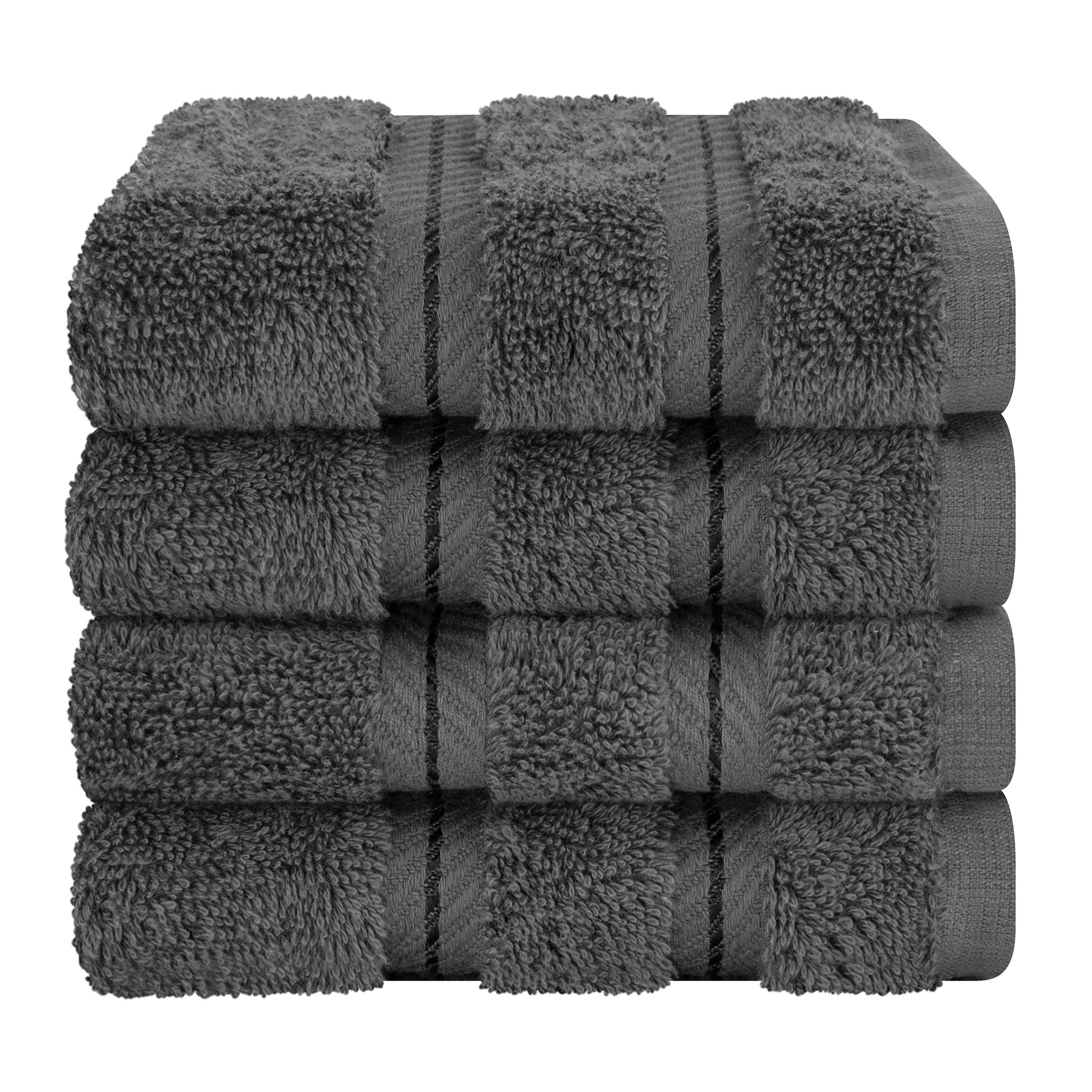 American Soft Linen 100% Turkish Cotton 4 Piece Washcloth Set gray-7