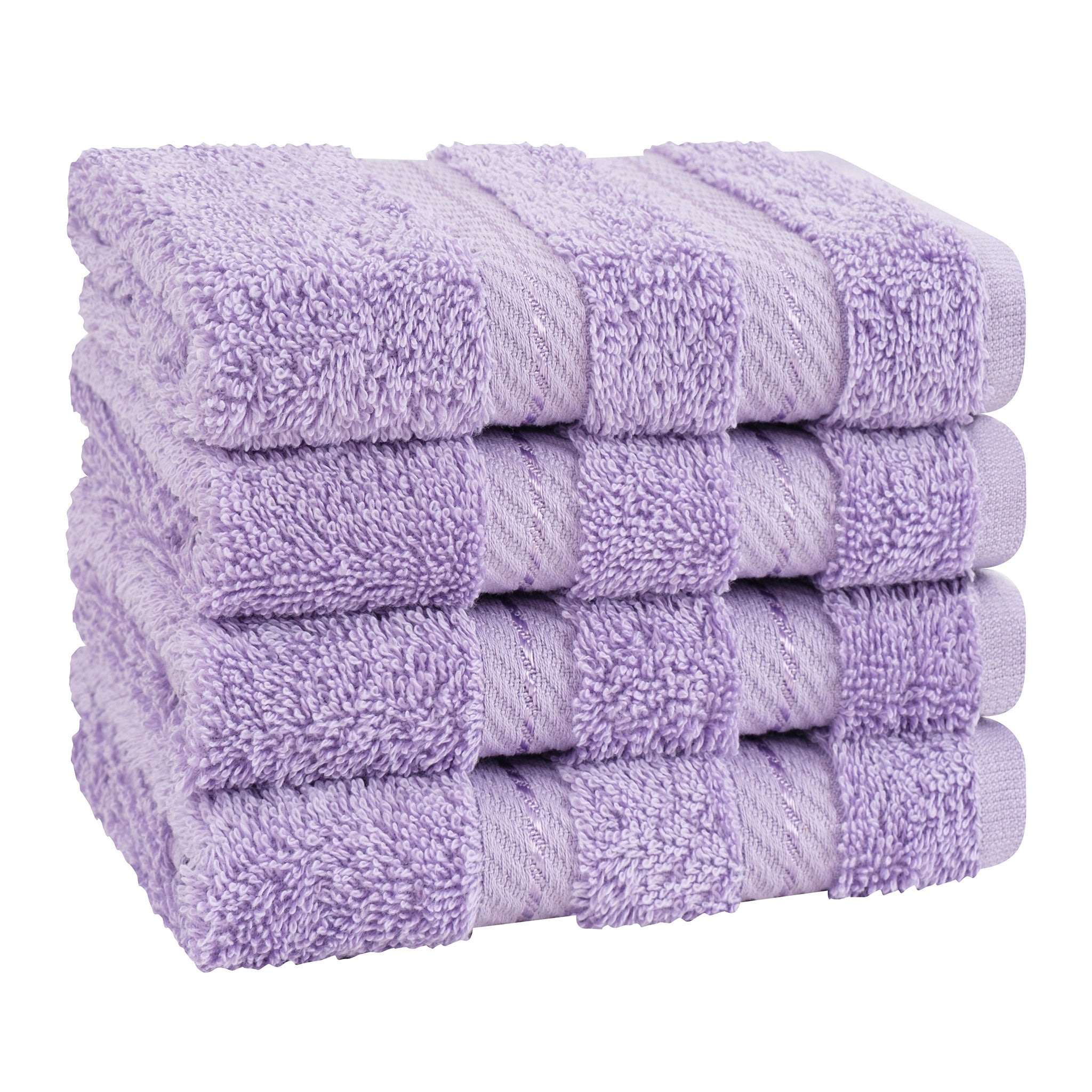 American Soft Linen 100% Turkish Cotton 4 Piece Washcloth Set lilac-6