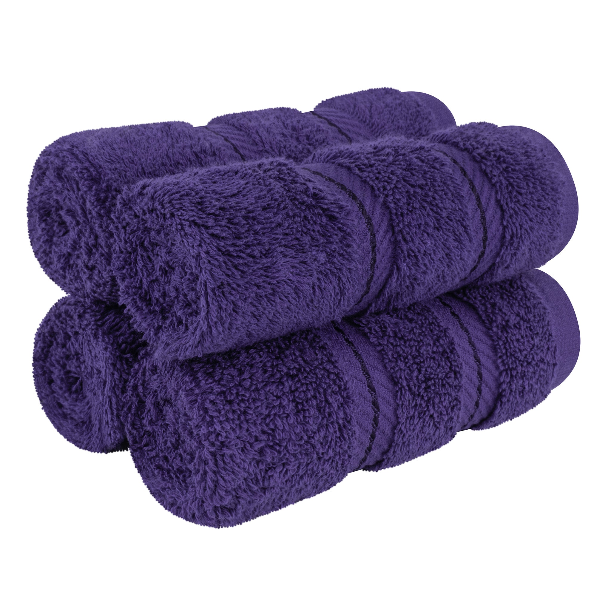 American Soft Linen 100% Turkish Cotton 4 Piece Washcloth Set purple-1