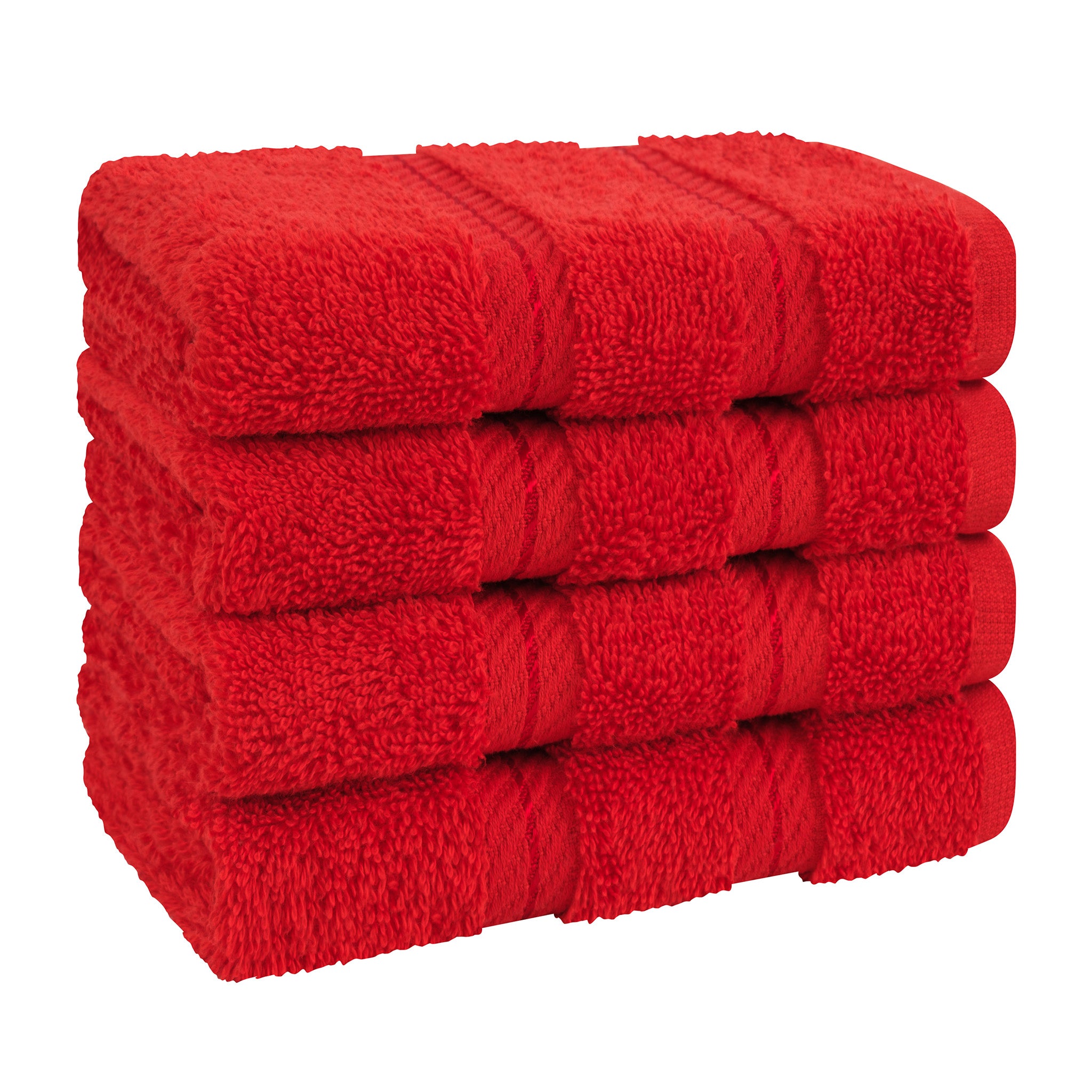 American Soft Linen 100% Turkish Cotton 4 Piece Washcloth Set red-6