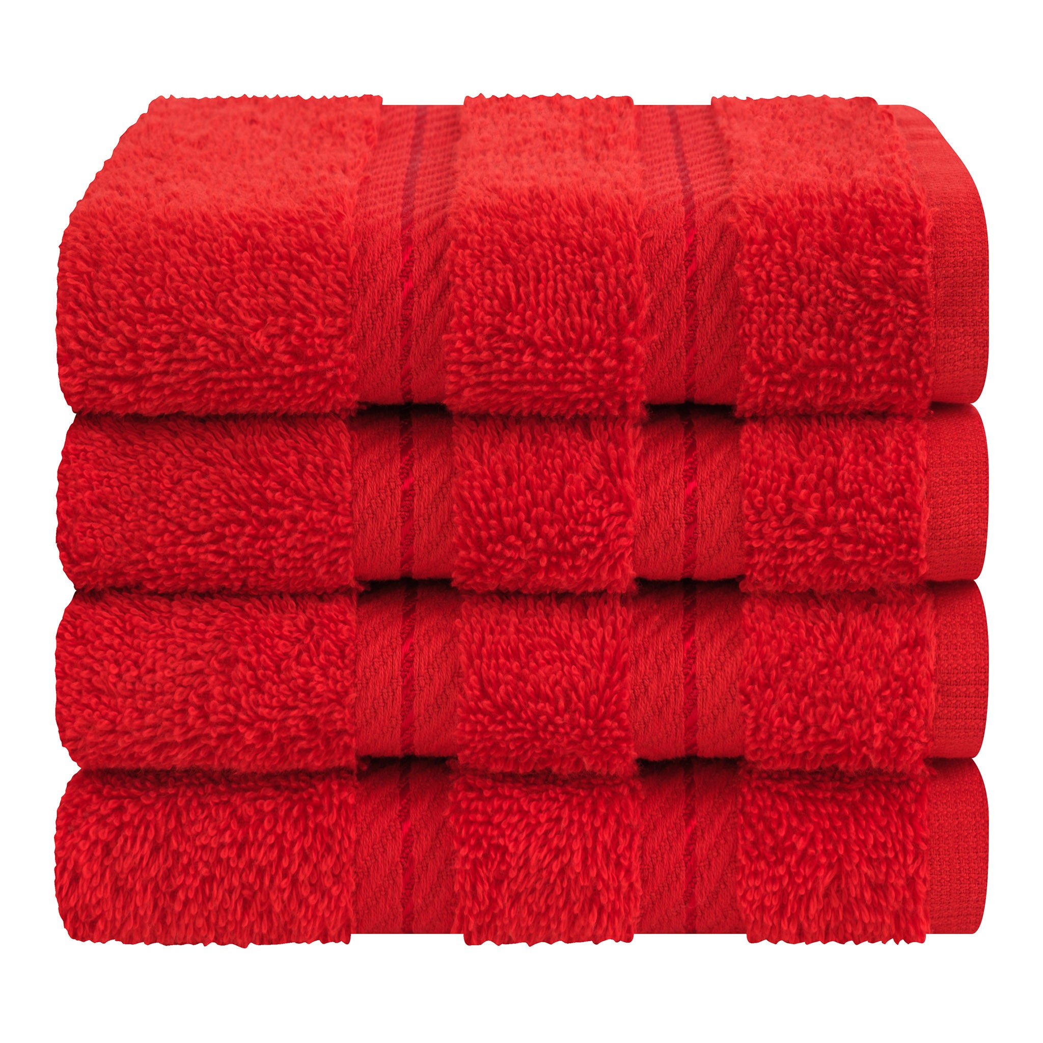 American Soft Linen 100% Turkish Cotton 4 Piece Washcloth Set red-7
