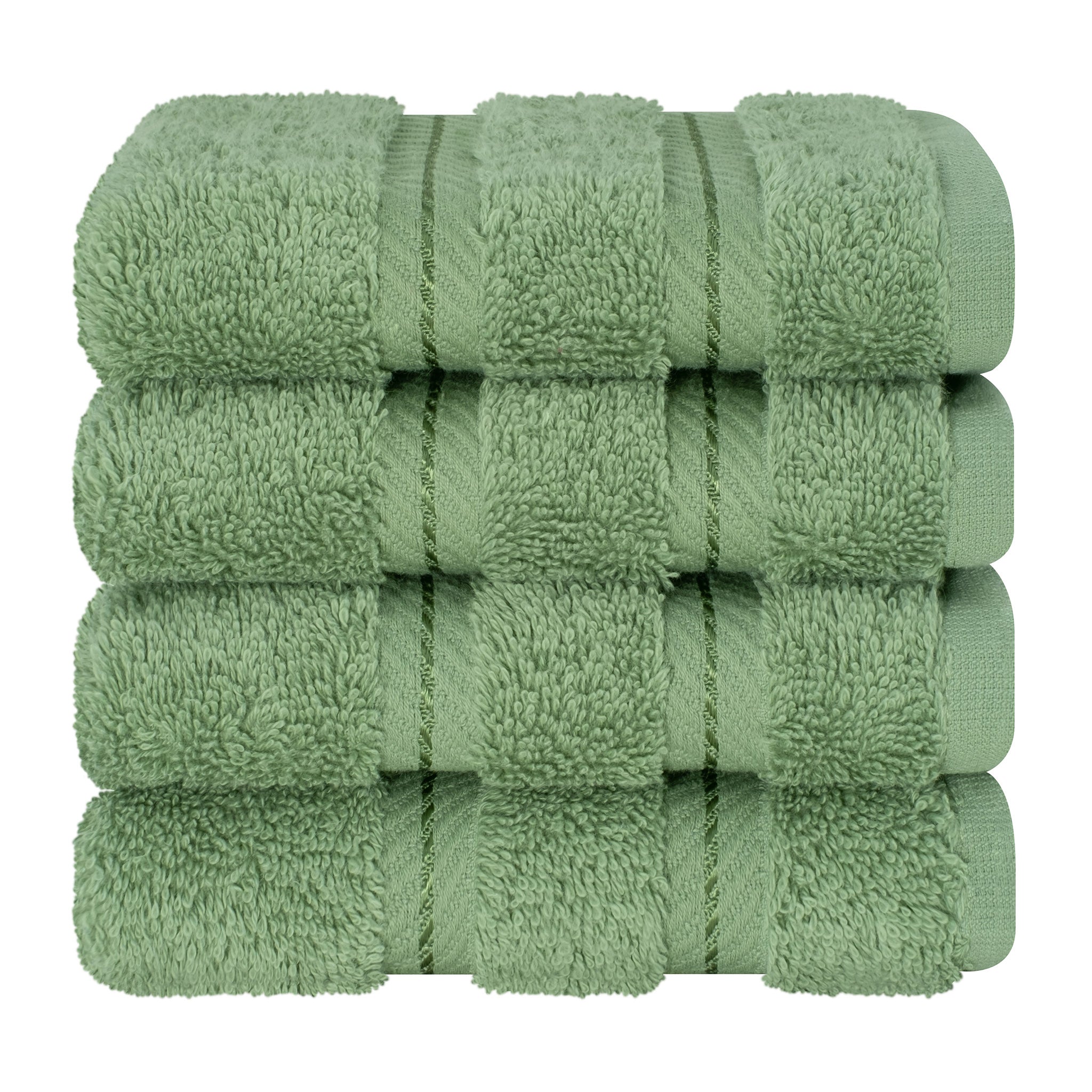American Soft Linen 100% Turkish Cotton 4 Piece Washcloth Set sage-green-7