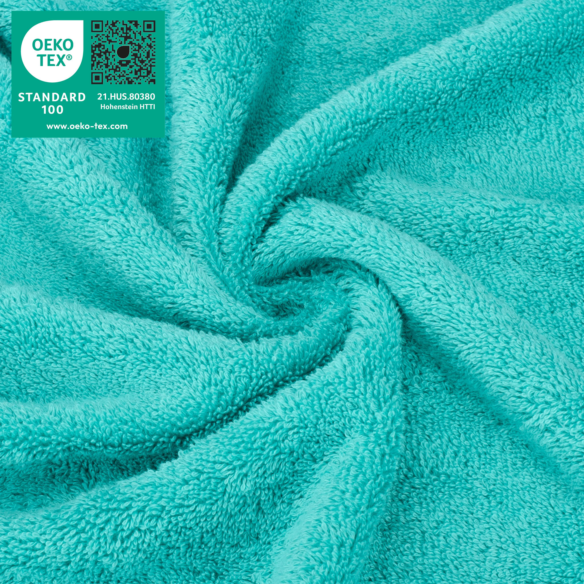 American Soft Linen 100% Turkish Cotton 4 Piece Washcloth Set turquoise-blue-3