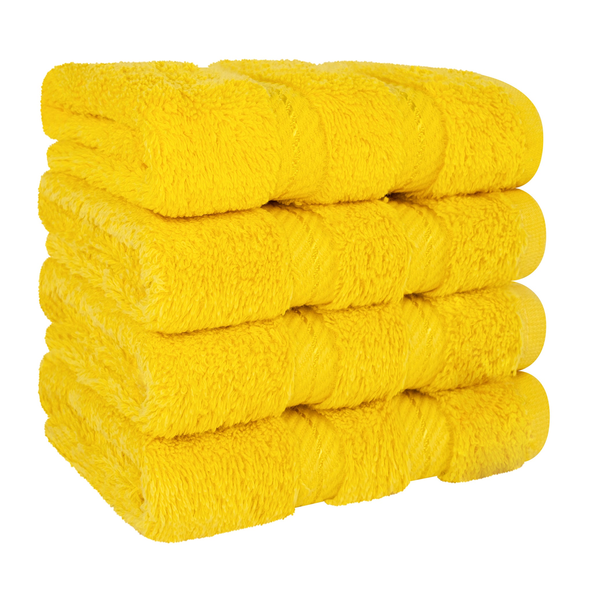 American Soft Linen 100% Turkish Cotton 4 Piece Washcloth Set malibu-yellow-6