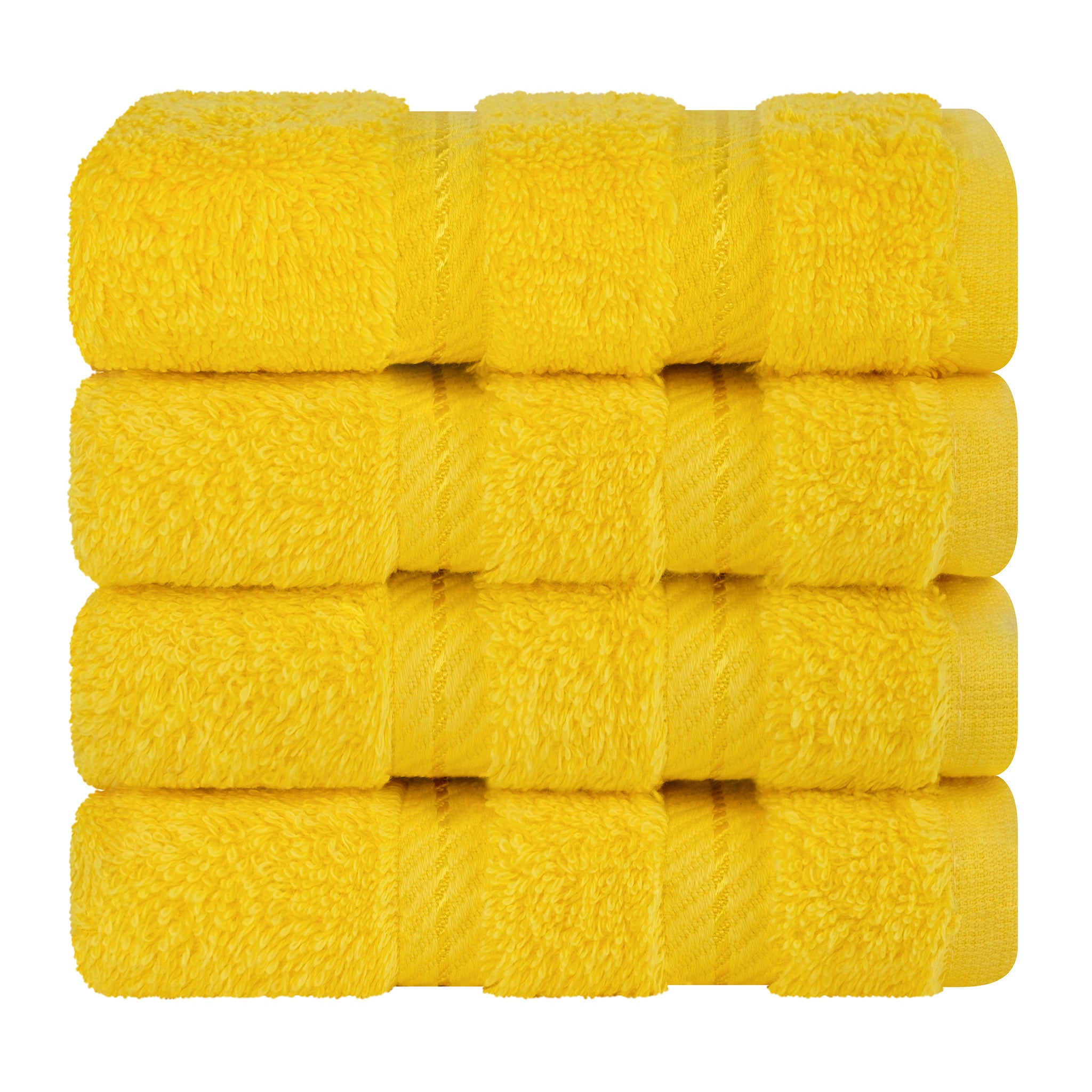 American Soft Linen 100% Turkish Cotton 4 Piece Washcloth Set malibu-yellow-7