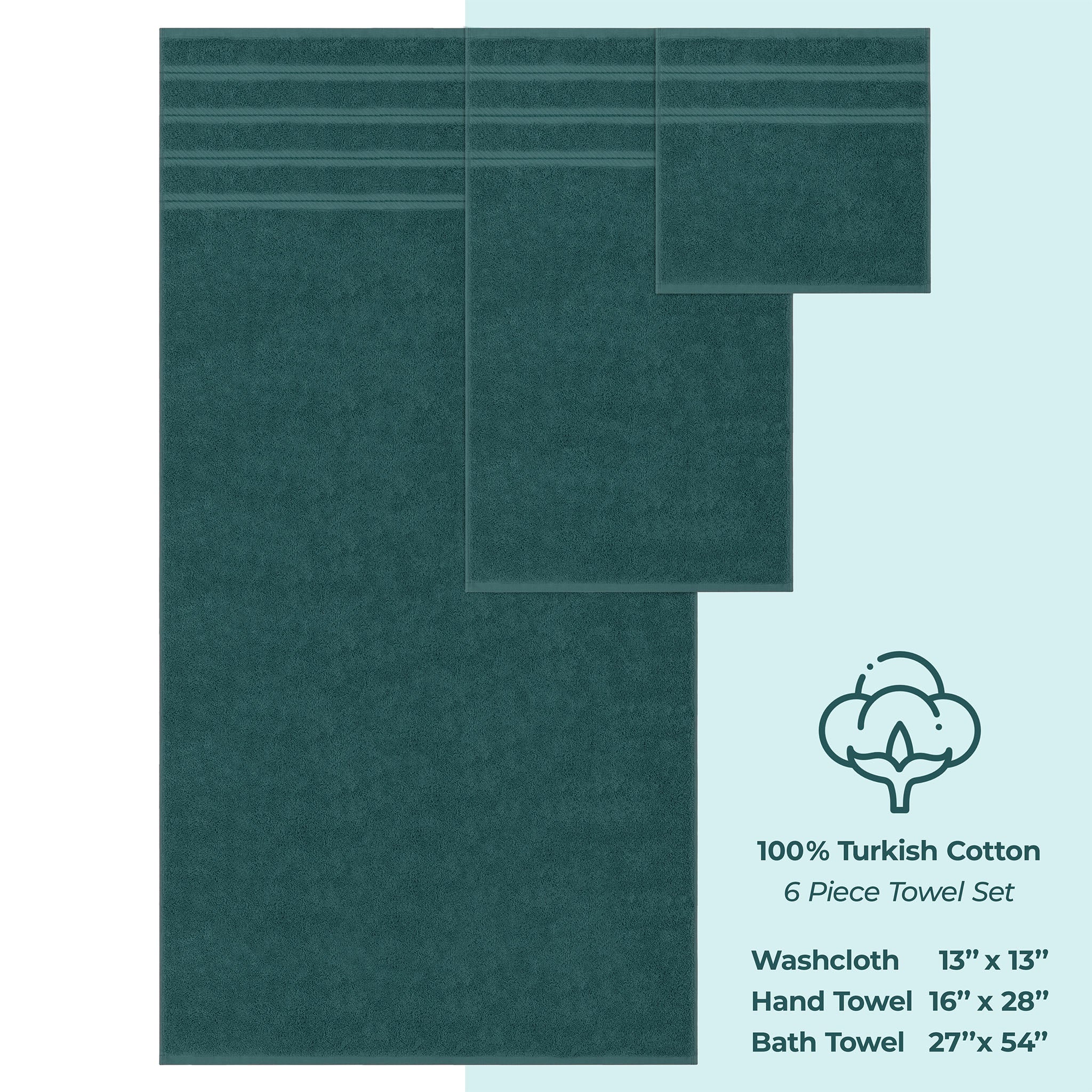 American Soft Linen 100% Turkish Cotton 6 Piece Towel Set Wholesale colonial-blue-4
