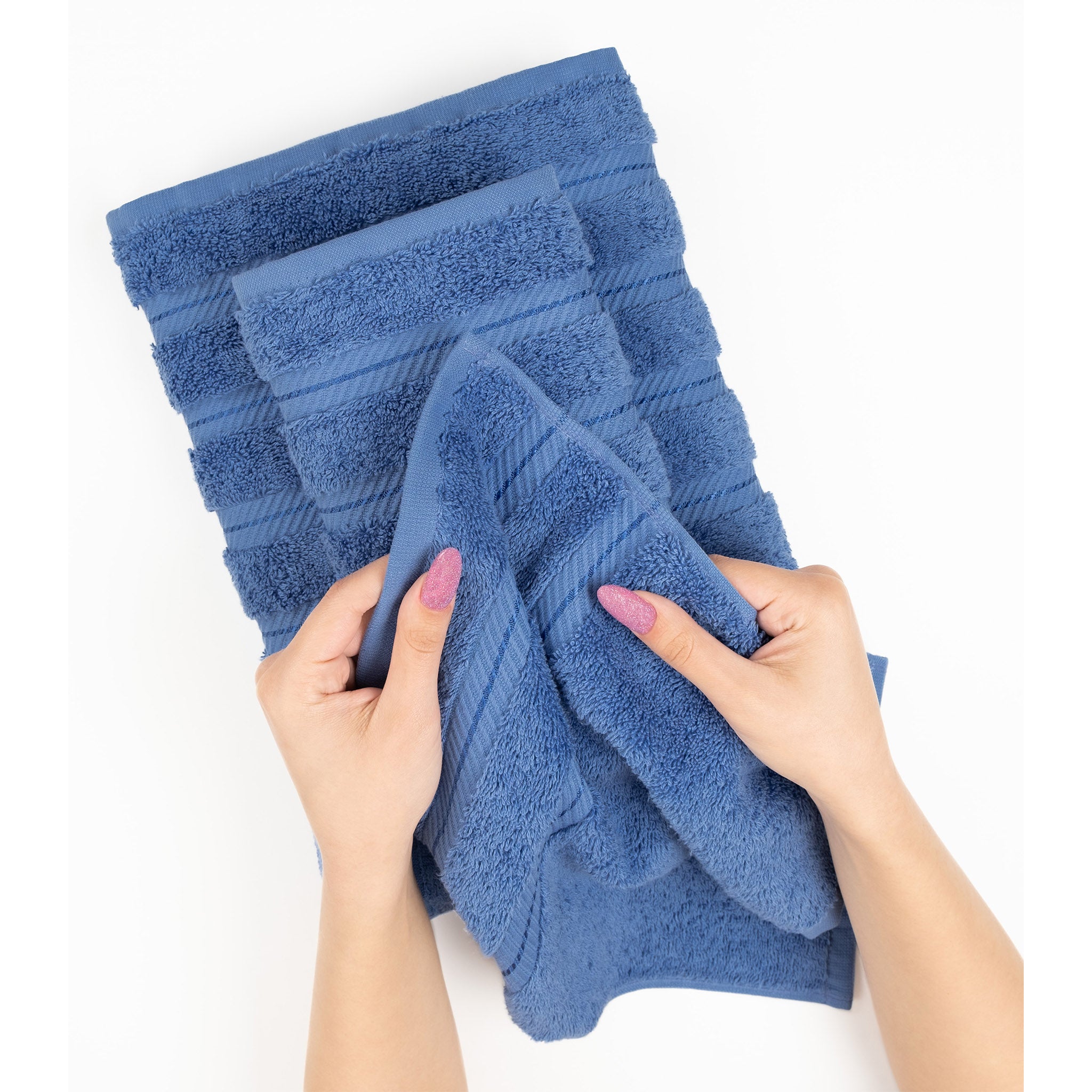 American Soft Linen 100% Turkish Cotton 6 Piece Towel Set Wholesale electric-blue-5