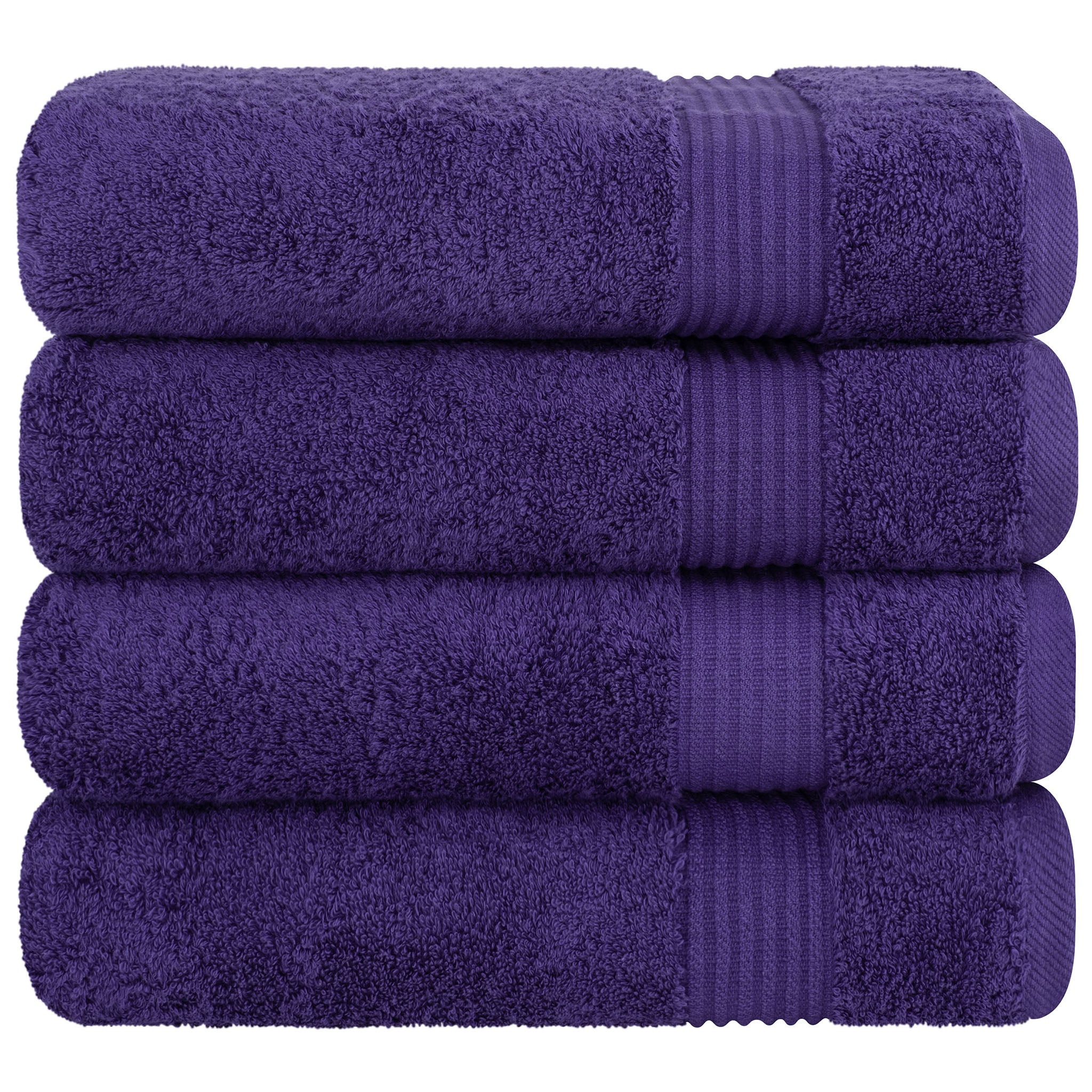 American Soft Linen Bekos 100% Cotton Turkish Towels, 4 Piece Bath Towel Set -purple-06