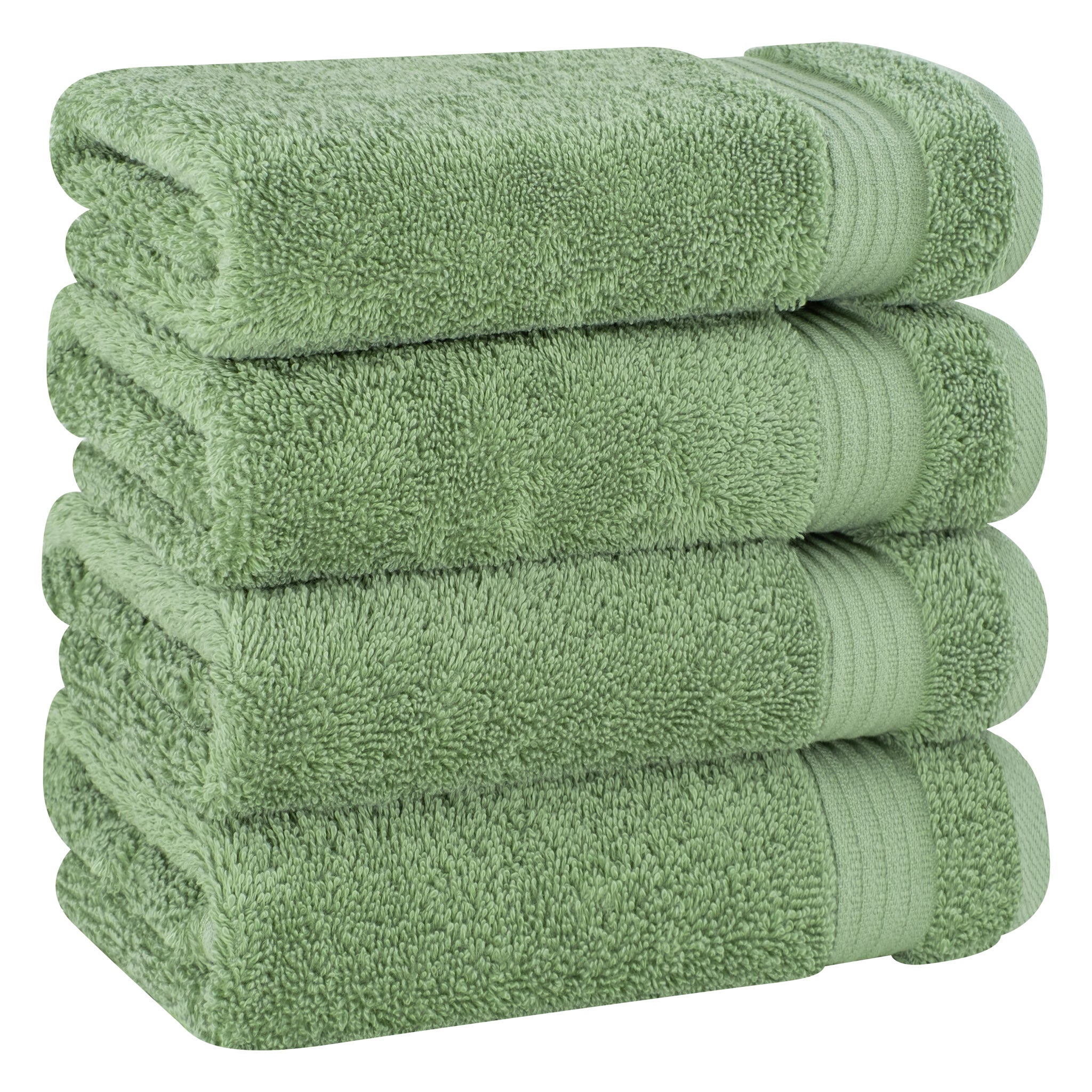 American Soft Linen Bekos 100% Cotton Turkish Towels, 4 Piece Hand Towel Set -sage-green-01