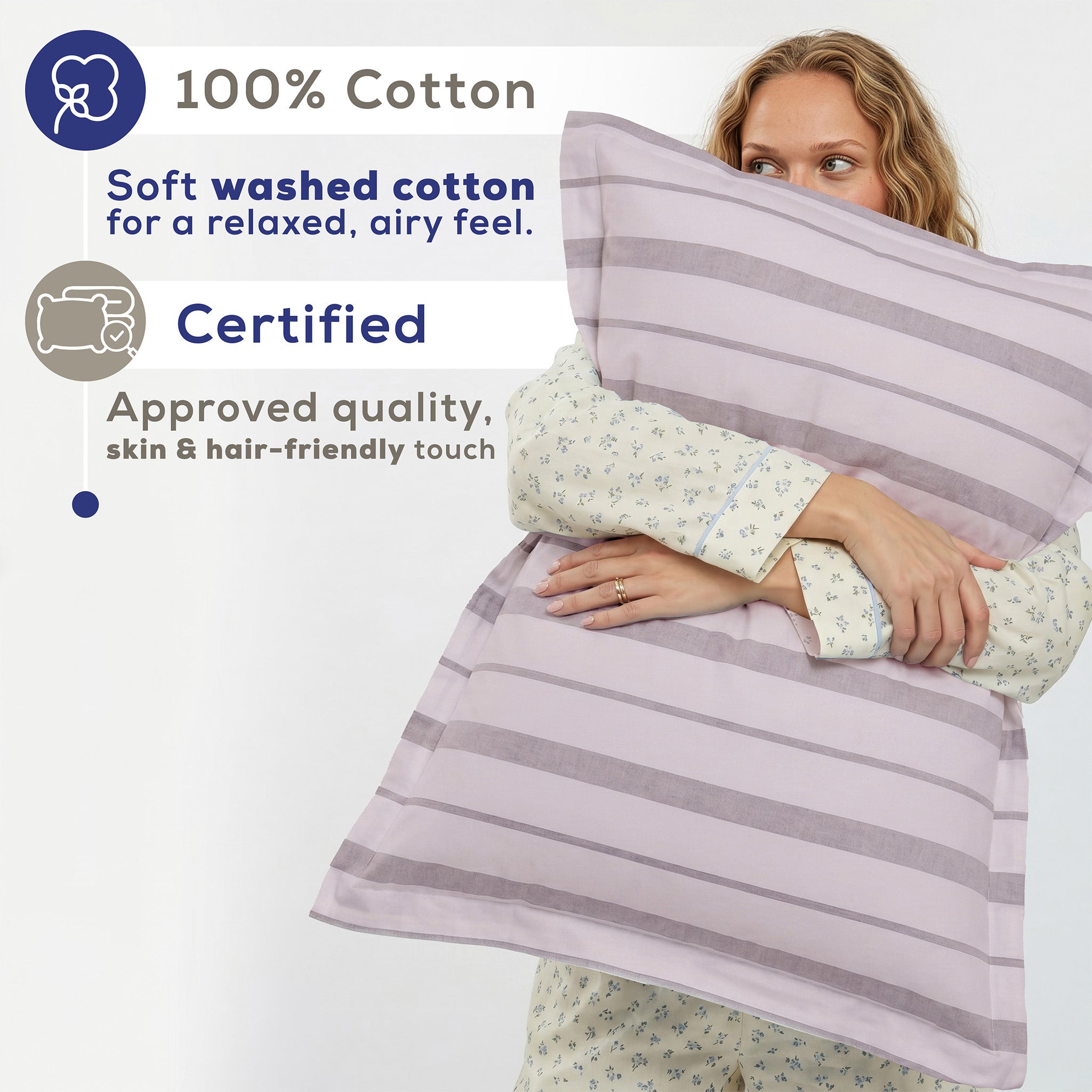 Wholesale 100% Washed Cotton Percale Duvet Cover Set – 200TC Yarn-Dyed Striped Hotel Bedding Set