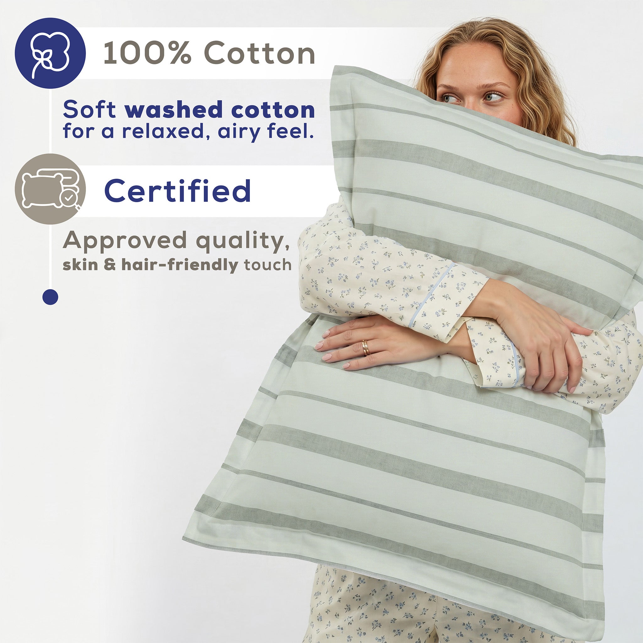 Wholesale 100% Washed Cotton Percale Duvet Cover Set – 200TC Yarn-Dyed Striped Hotel Bedding Set