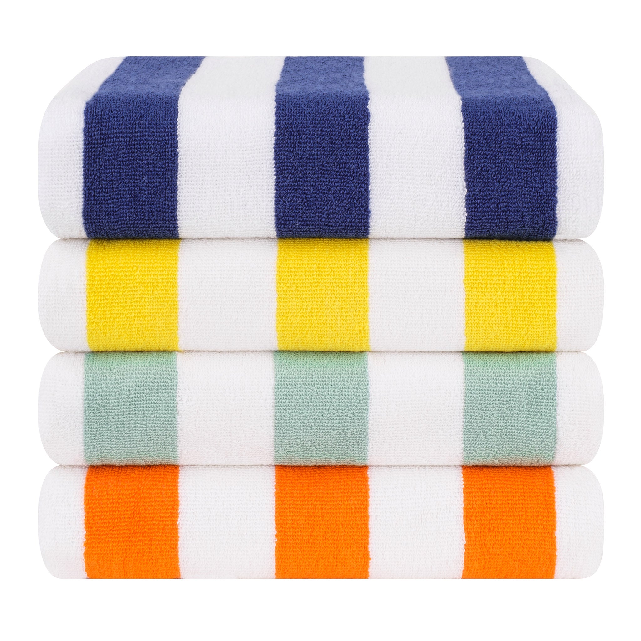 American Soft Linen 100% Cotton 4 Pack Beach Towels Cabana Striped  8 Set Case Pack -mix-2