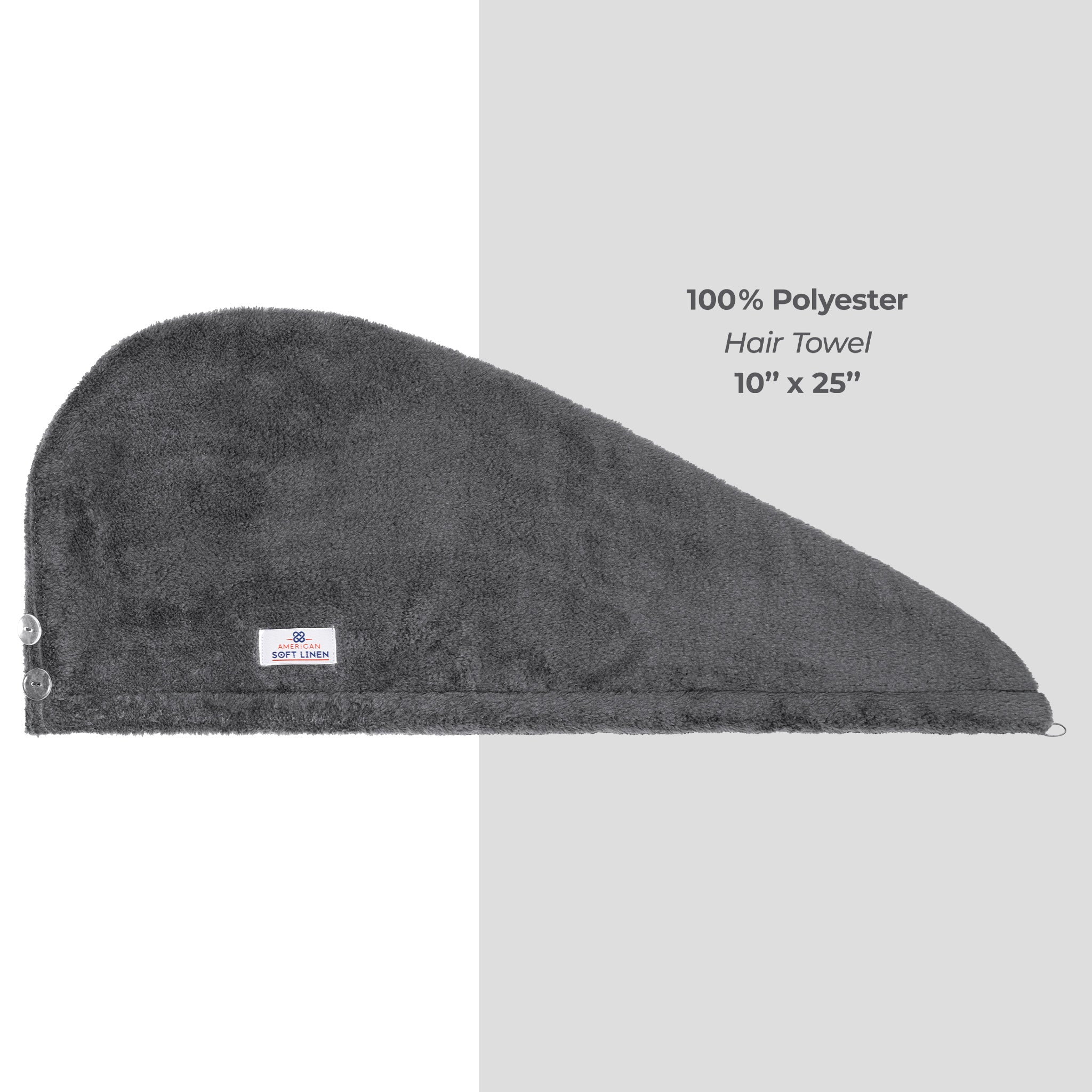 American Soft Linen Extremely Soft Super Absorbent and Fast Drying Hair Towel -2-packed-gray-4