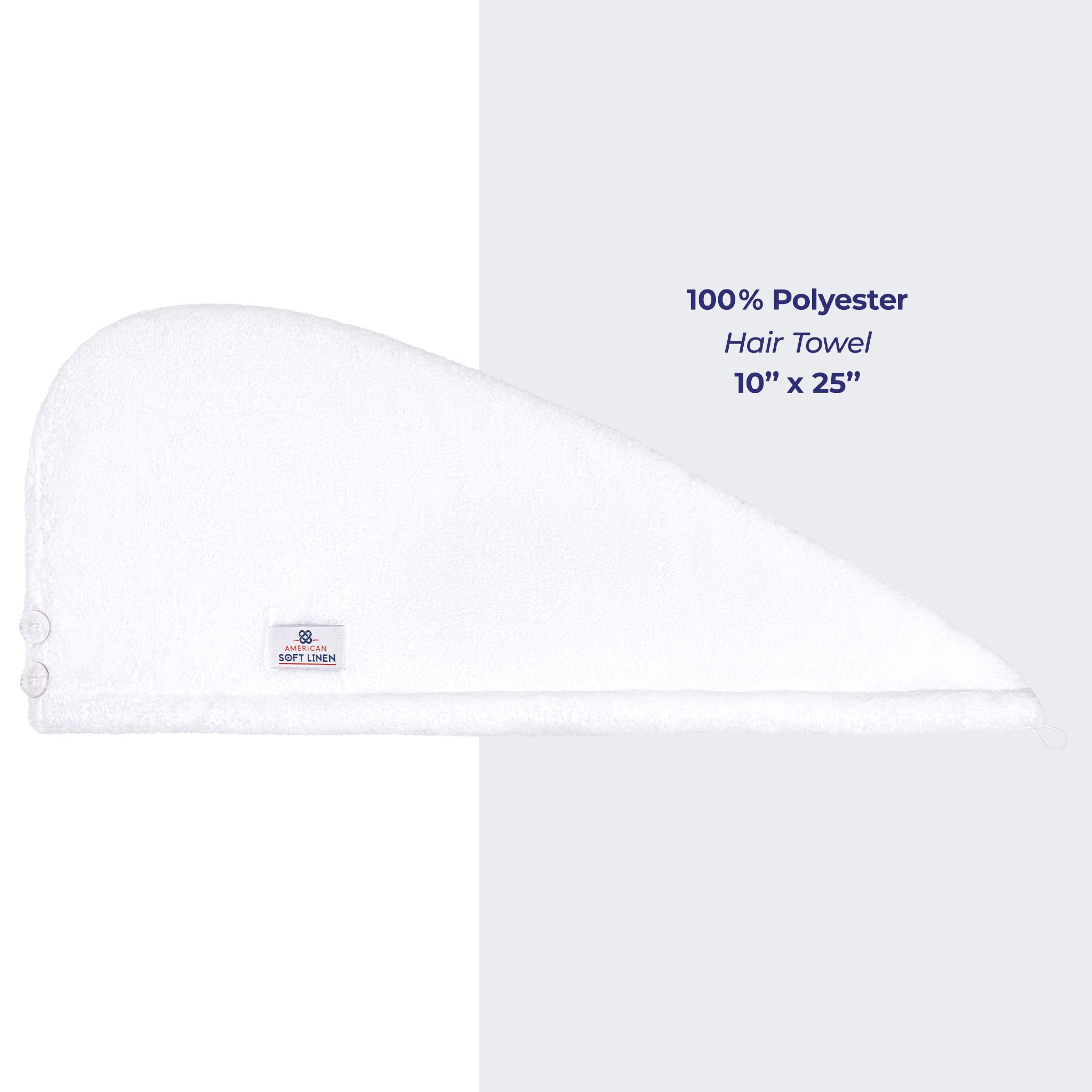 American Soft Linen Extremely Soft Super Absorbent and Fast Drying Hair Towel -2-packed-white-4