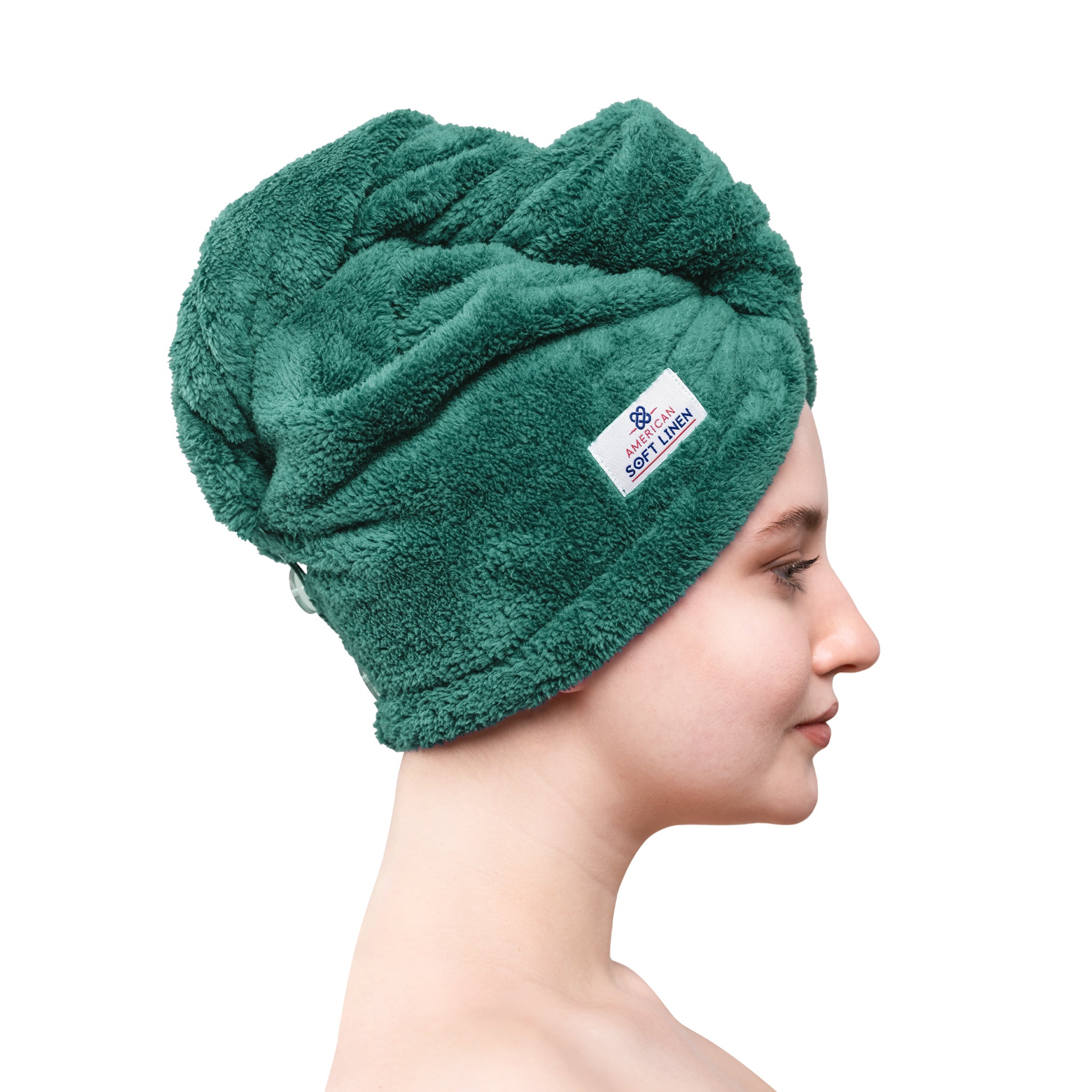 American Soft Linen Extremely Soft Super Absorbent and Fast Drying Hair Towel -colonial-blue-2