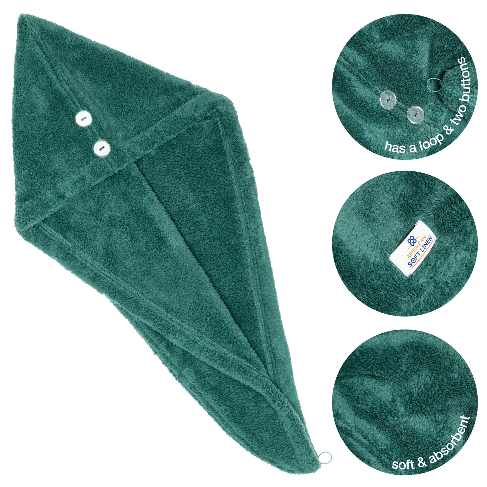 American Soft Linen Extremely Soft Super Absorbent and Fast Drying Hair Towel -colonial-blue-5