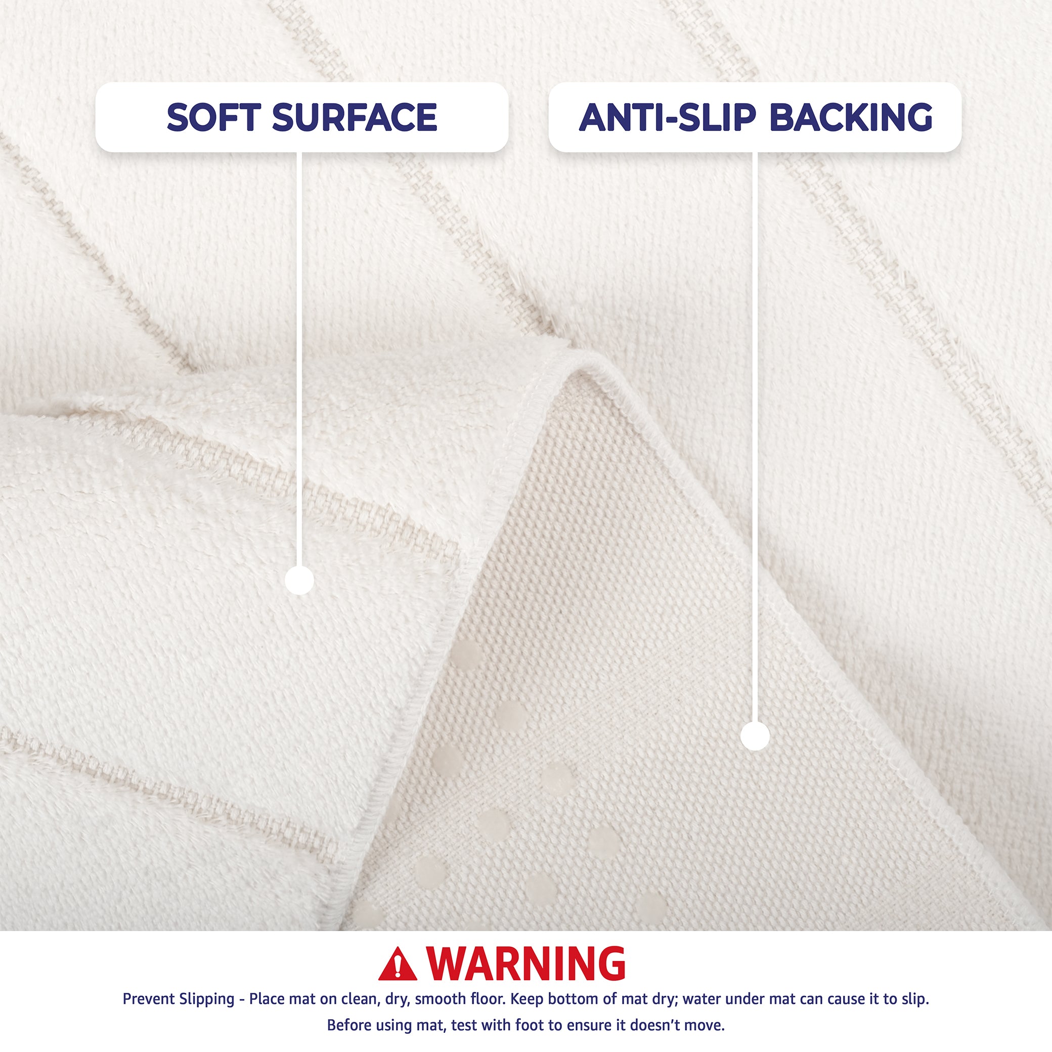 American Soft Linen Katiy Bath Rug – 21x34 Inches Non-Slip Premium Cotton Comfort - Bath Mats for Bathroom