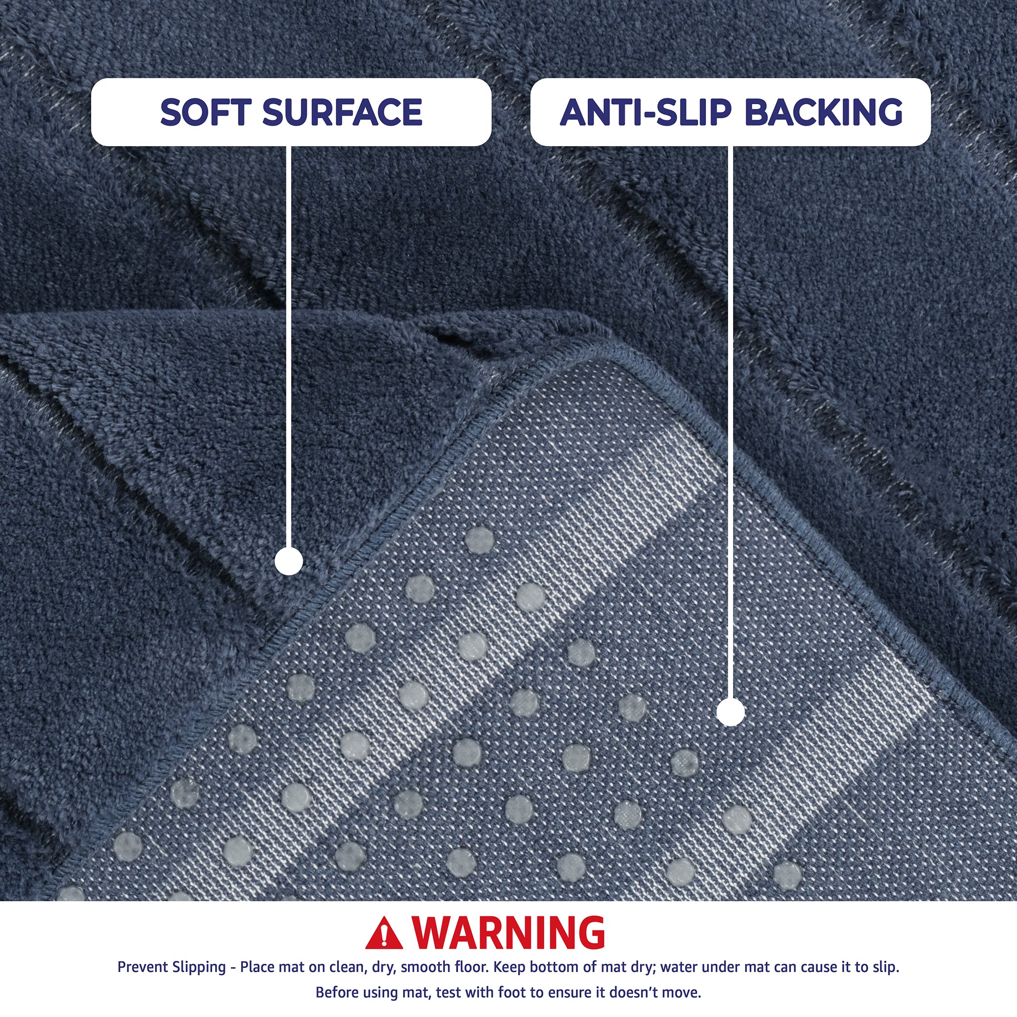 American Soft Linen Katiy Bath Rug – 21x34 Inches Non-Slip Premium Cotton Comfort - Bath Mats for Bathroom