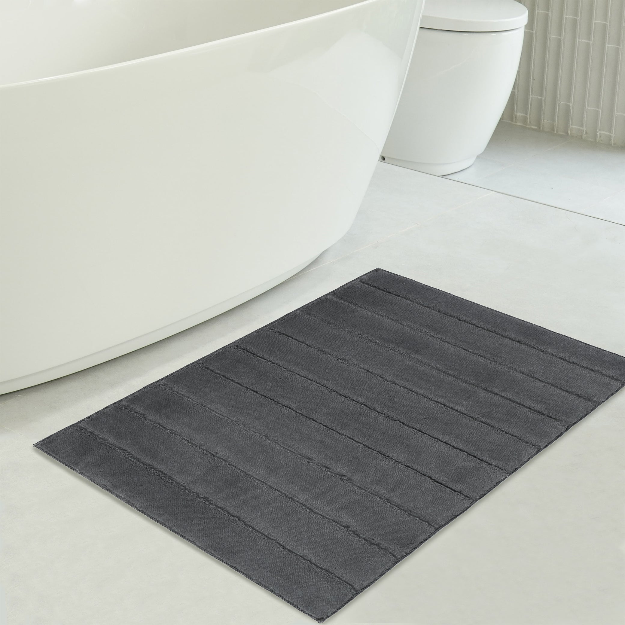 American Soft Linen Katiy Bath Rug – 21x34 Inches Non-Slip Premium Cotton Comfort - Bath Mats for Bathroom
