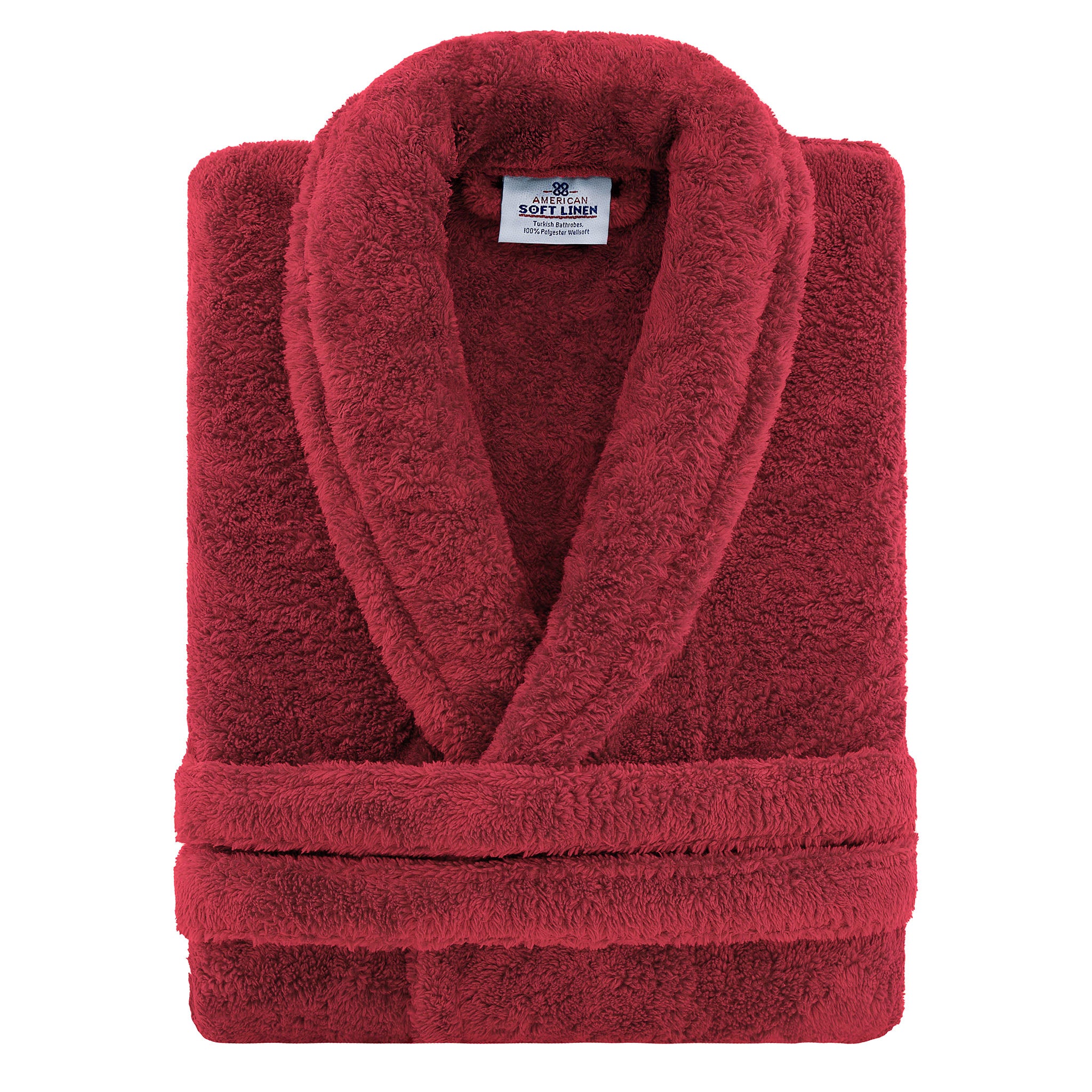 American Soft Linen Super Soft Absorbent and Fluffy Unisex Fleece Bathrobe -12 Set Case Pack -XL-XXL-Bordeaux-red-3