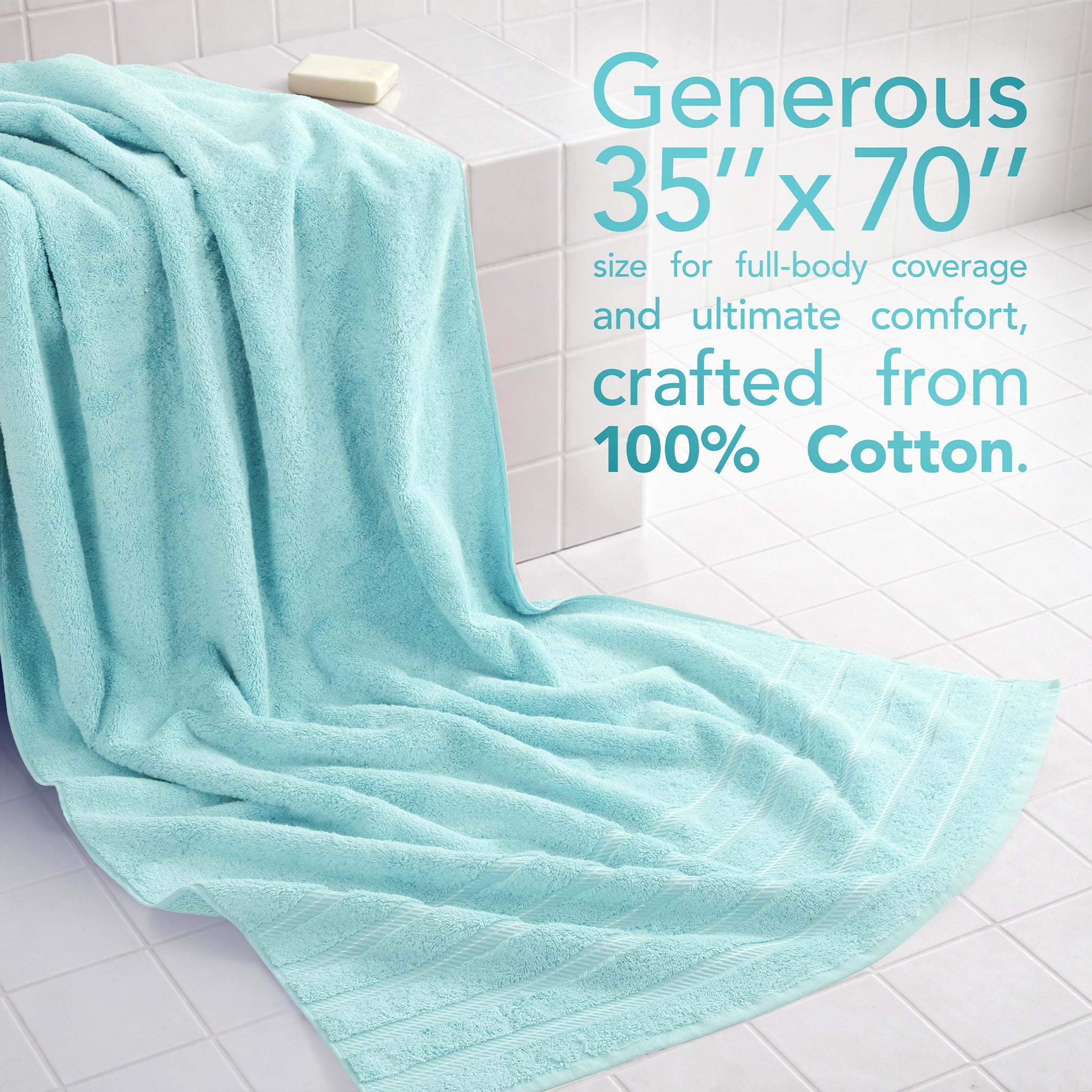35x70 Inch Premium Bath Sheet JUMBO 100% Cotton Turkish Towels, Extremely Soft, Luxury, Extra Large Bath Towel (BEST CHOICE)