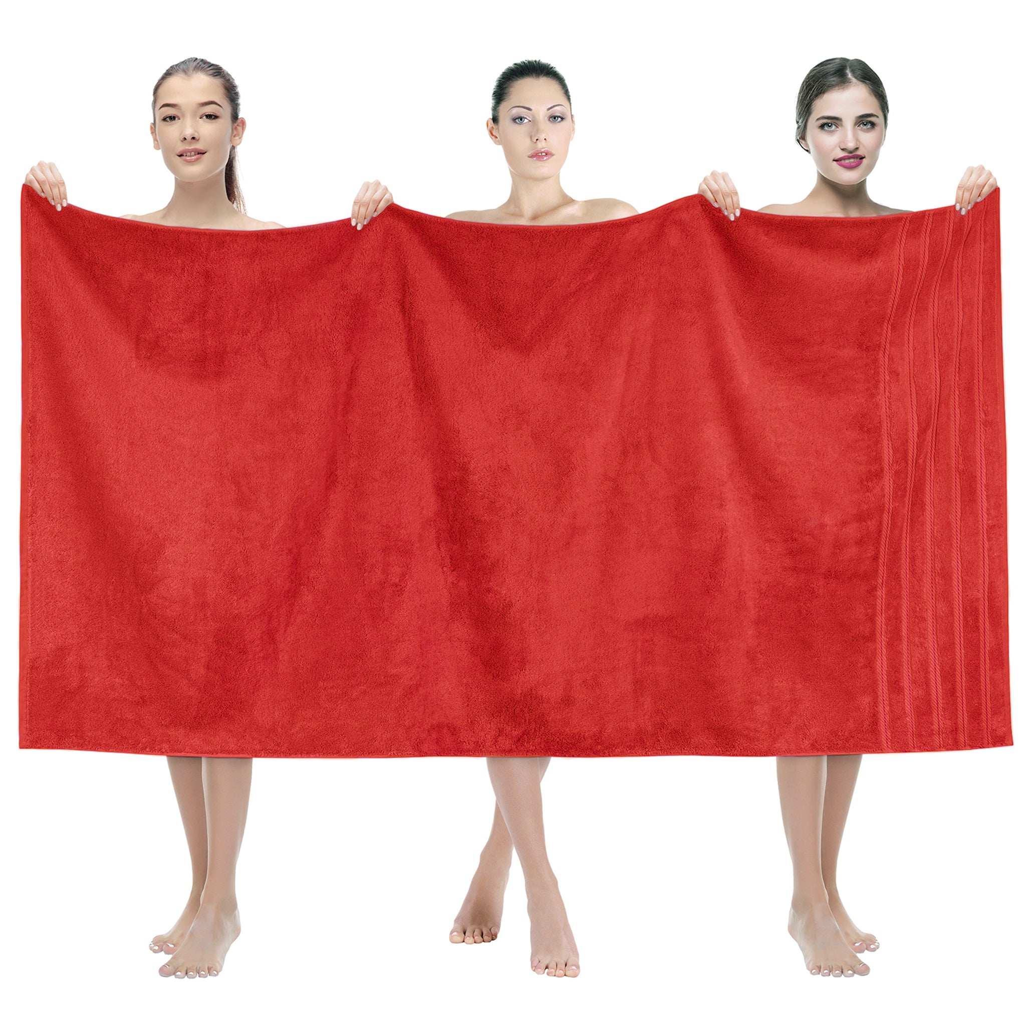 American Soft Linen 35x70 Inch 100% Turkish Cotton Jumbo Bath Sheet red-1