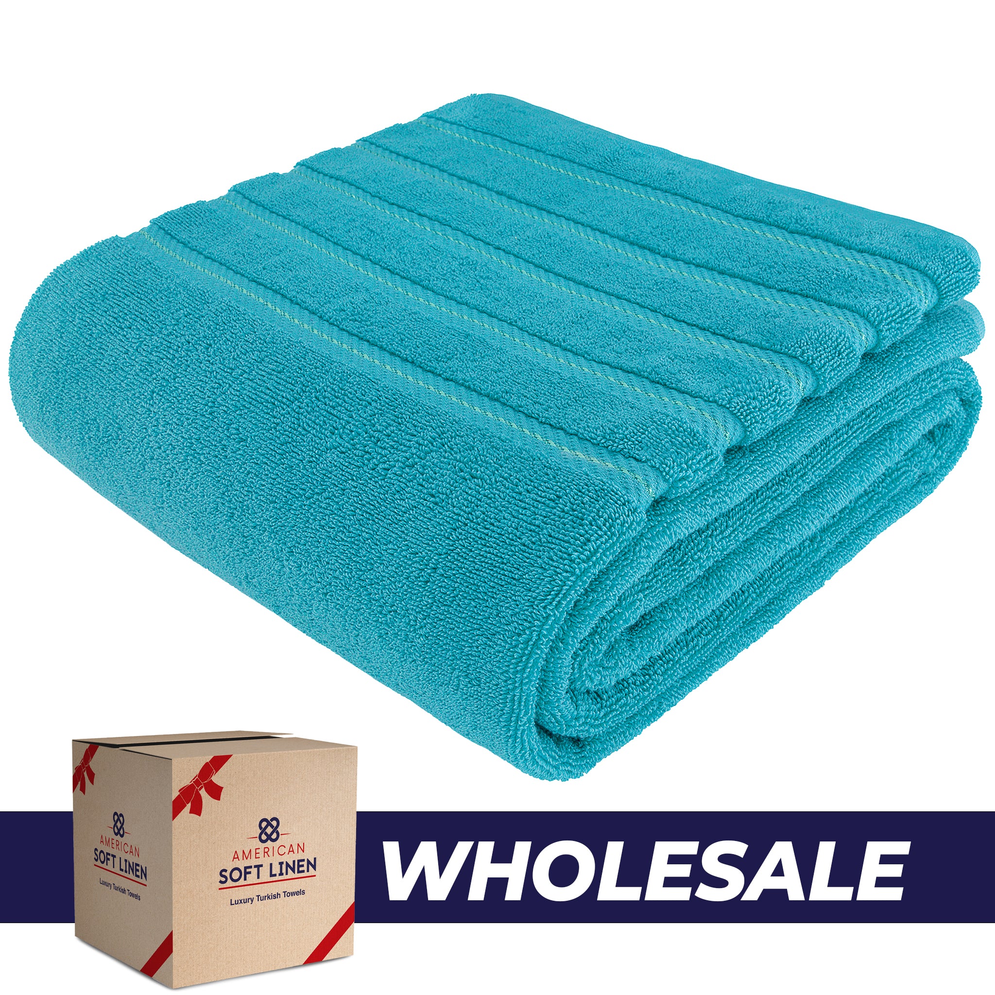 American Soft Linen - 35x70 Jumbo Bath Sheet Turkish Bath Towel - 16 Piece Case Pack - aqua-blue 1