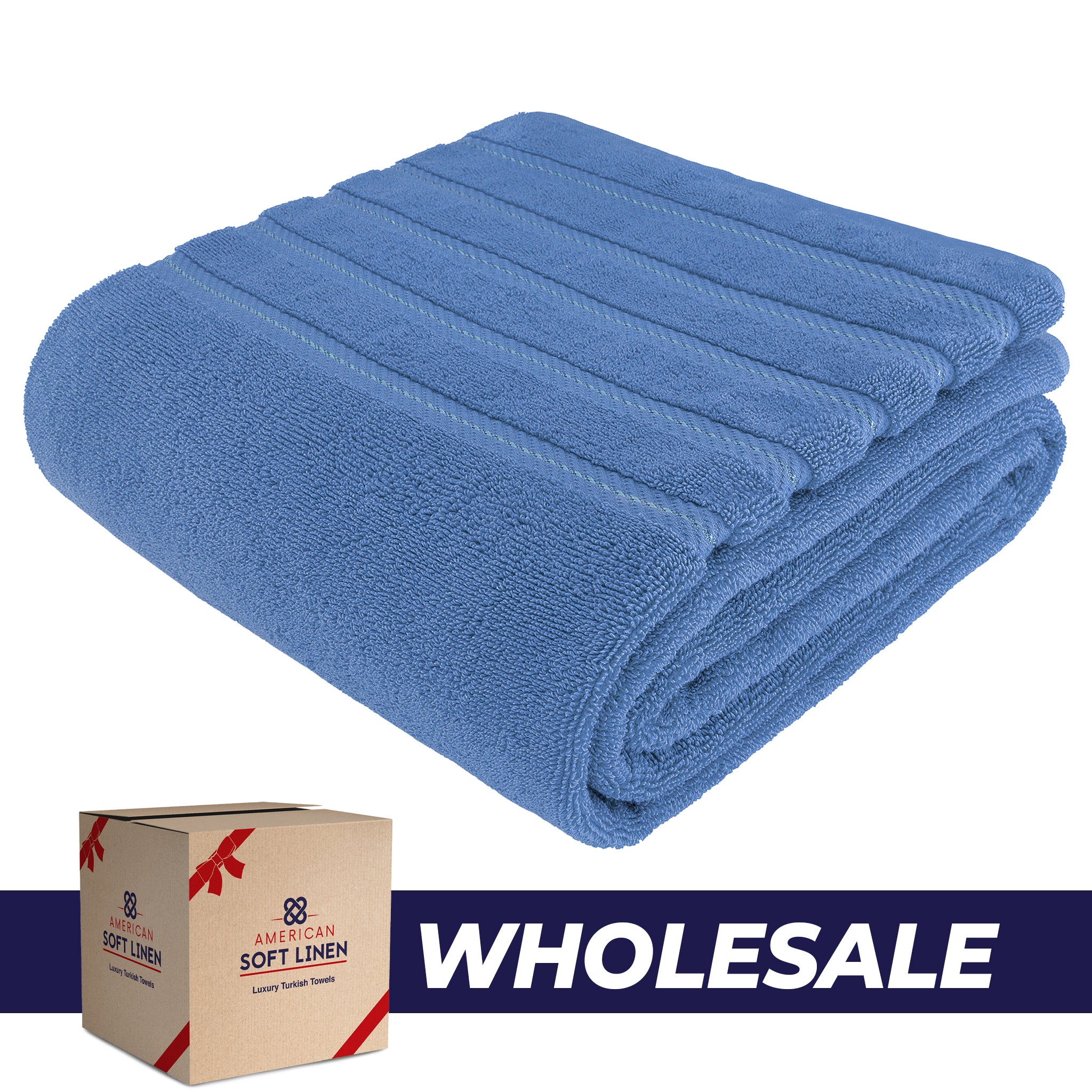 American Soft Linen - 35x70 Jumbo Bath Sheet Turkish Bath Towel - 16 Piece Case Pack - electric-blue 1