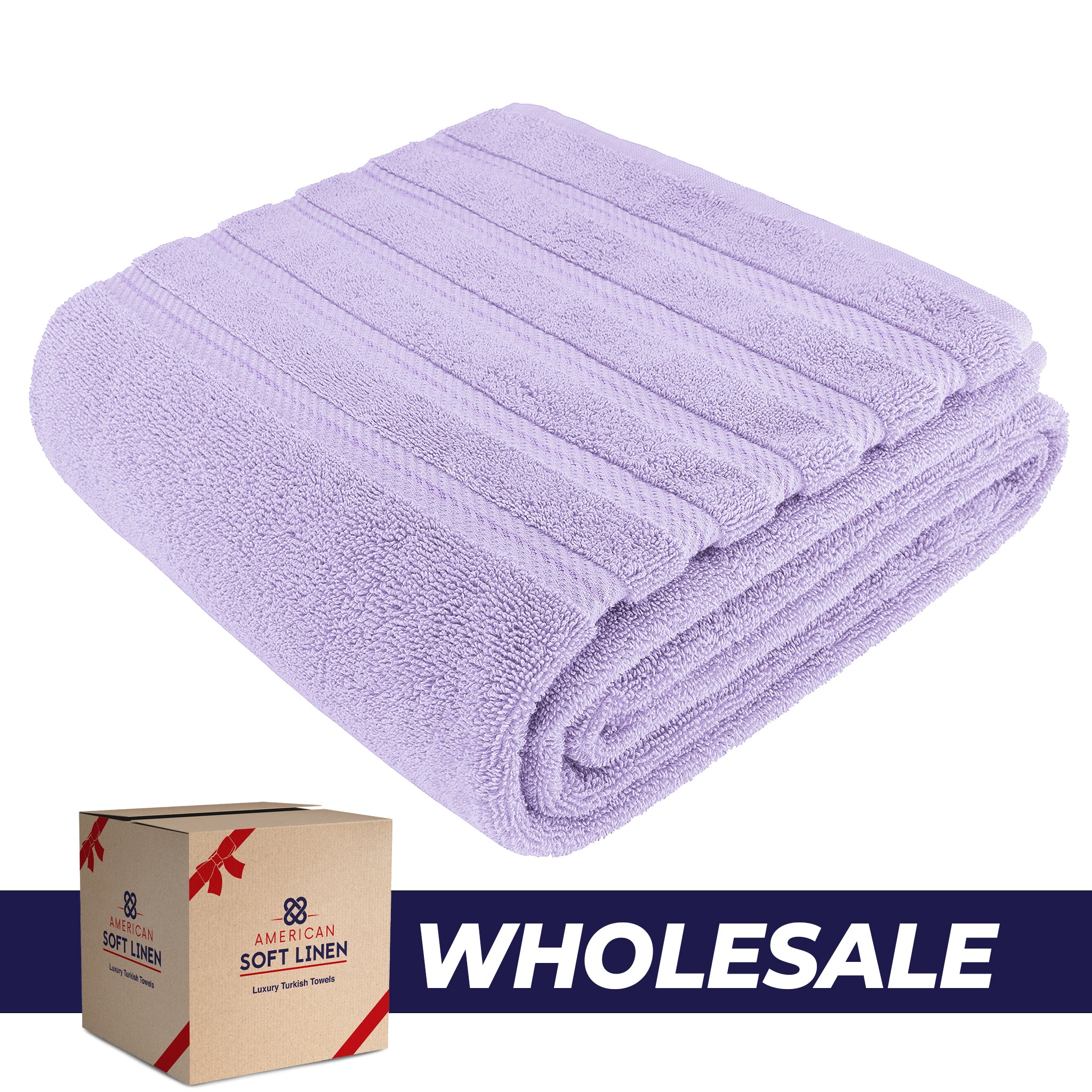 American Soft Linen - 35x70 Jumbo Bath Sheet Turkish Bath Towel - 16 Piece Case Pack - lilac 1
