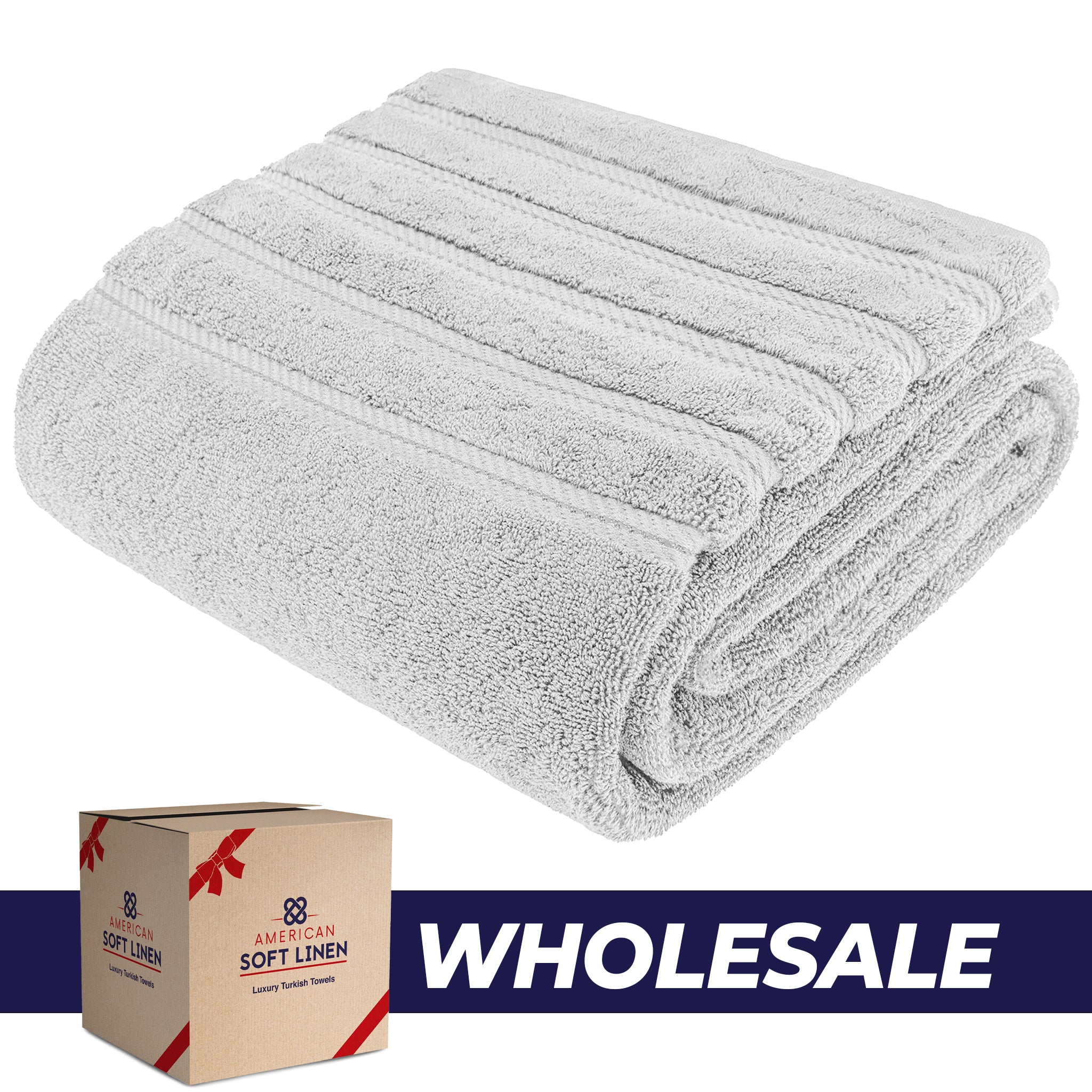 American Soft Linen - 35x70 Jumbo Bath Sheet Turkish Bath Towel - 16 Piece Case Pack - silver-gray-1