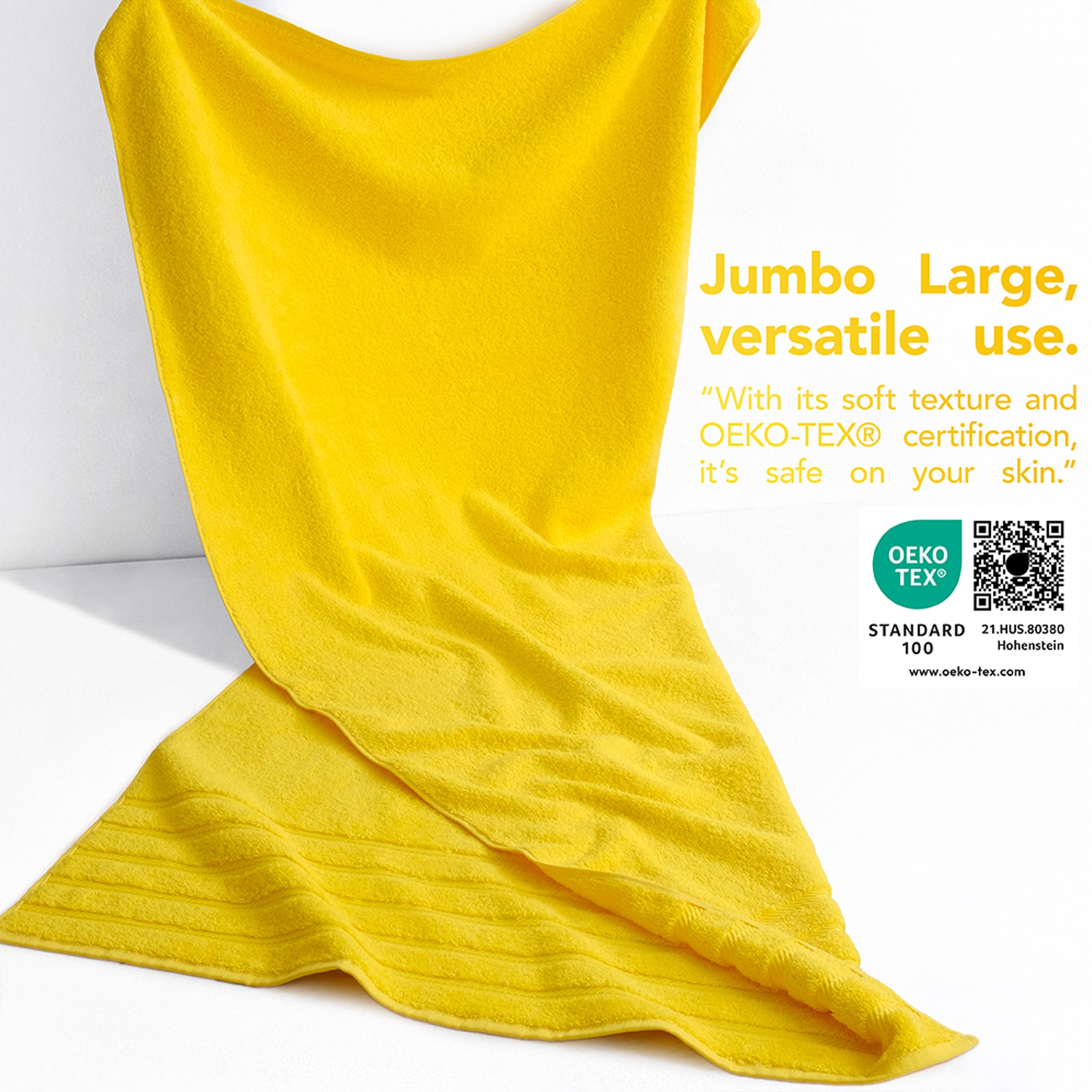 American Soft Linen jumbo bath sheet 35x70, extra large 100% cotton bath towels for Airbnb hotel spa yellow-3
