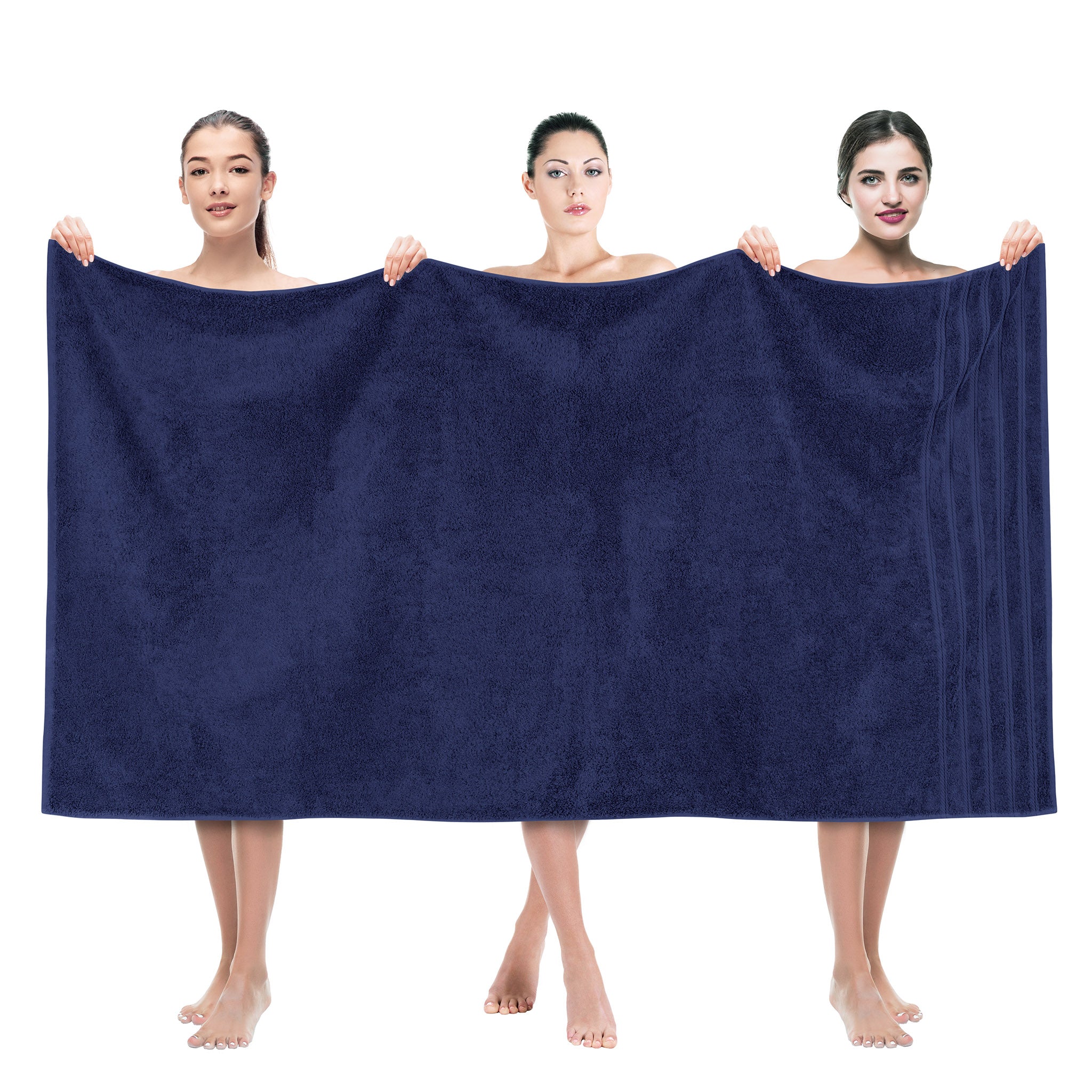 American Soft Linen 35x70 Inch 100% Turkish Cotton Jumbo Bath Sheet navy-blue-1