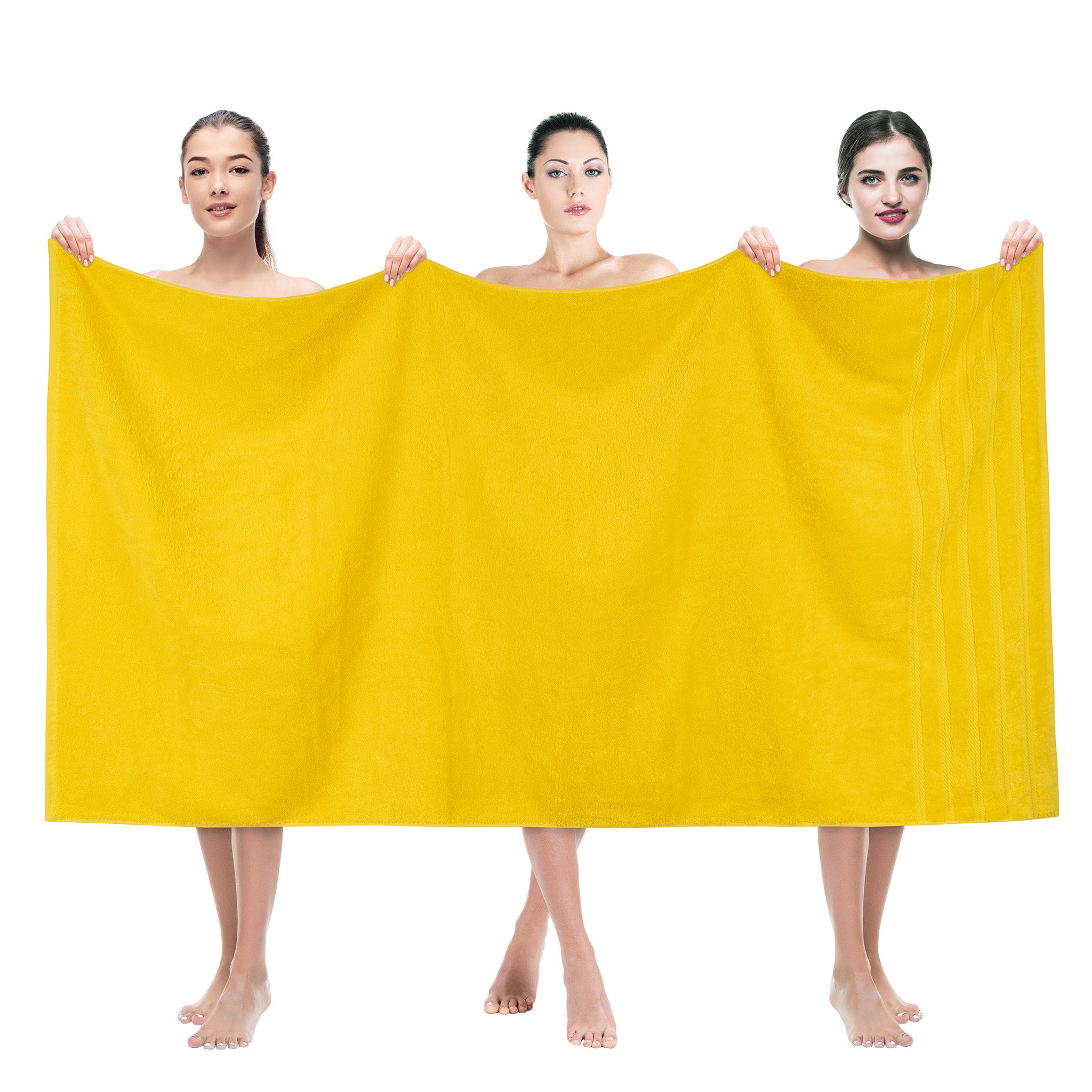 American Soft Linen 35x70 Inch 100% Turkish Cotton Jumbo Bath Sheet yellow-1