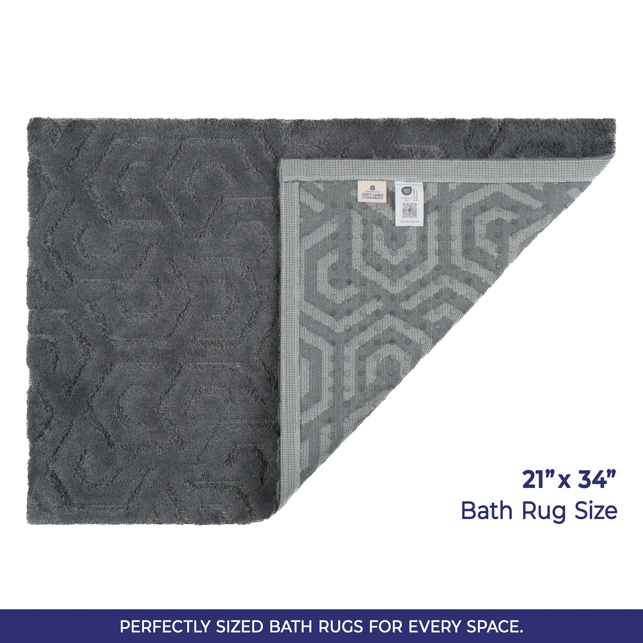 American Soft Linen Meja Bath Rug – 21x34" Decorative Premium Cotton Rug - Bath Mats for Bathroom