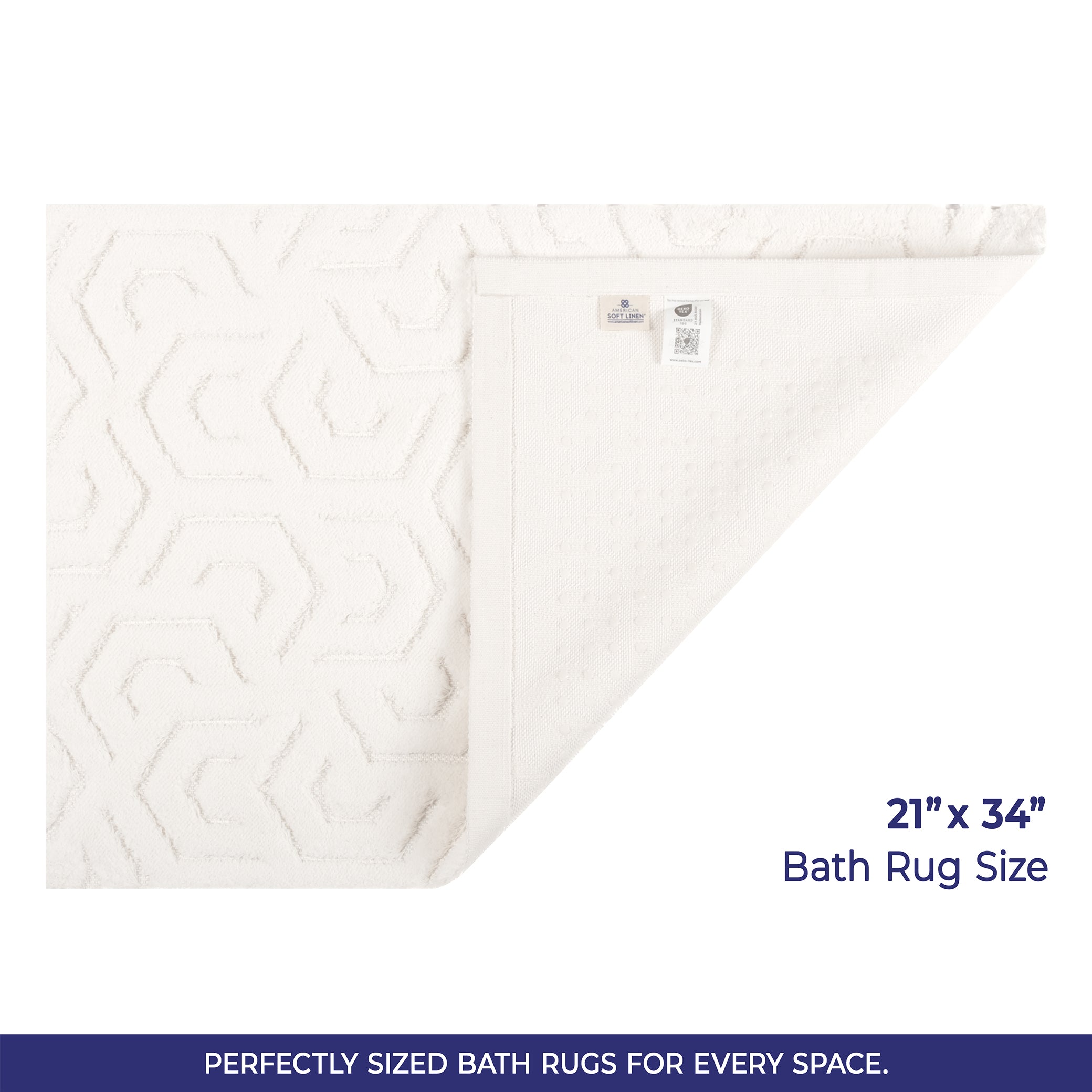 American Soft Linen Meja Bath Rug – 21x34" Decorative Premium Cotton Rug - Bath Mats for Bathroom