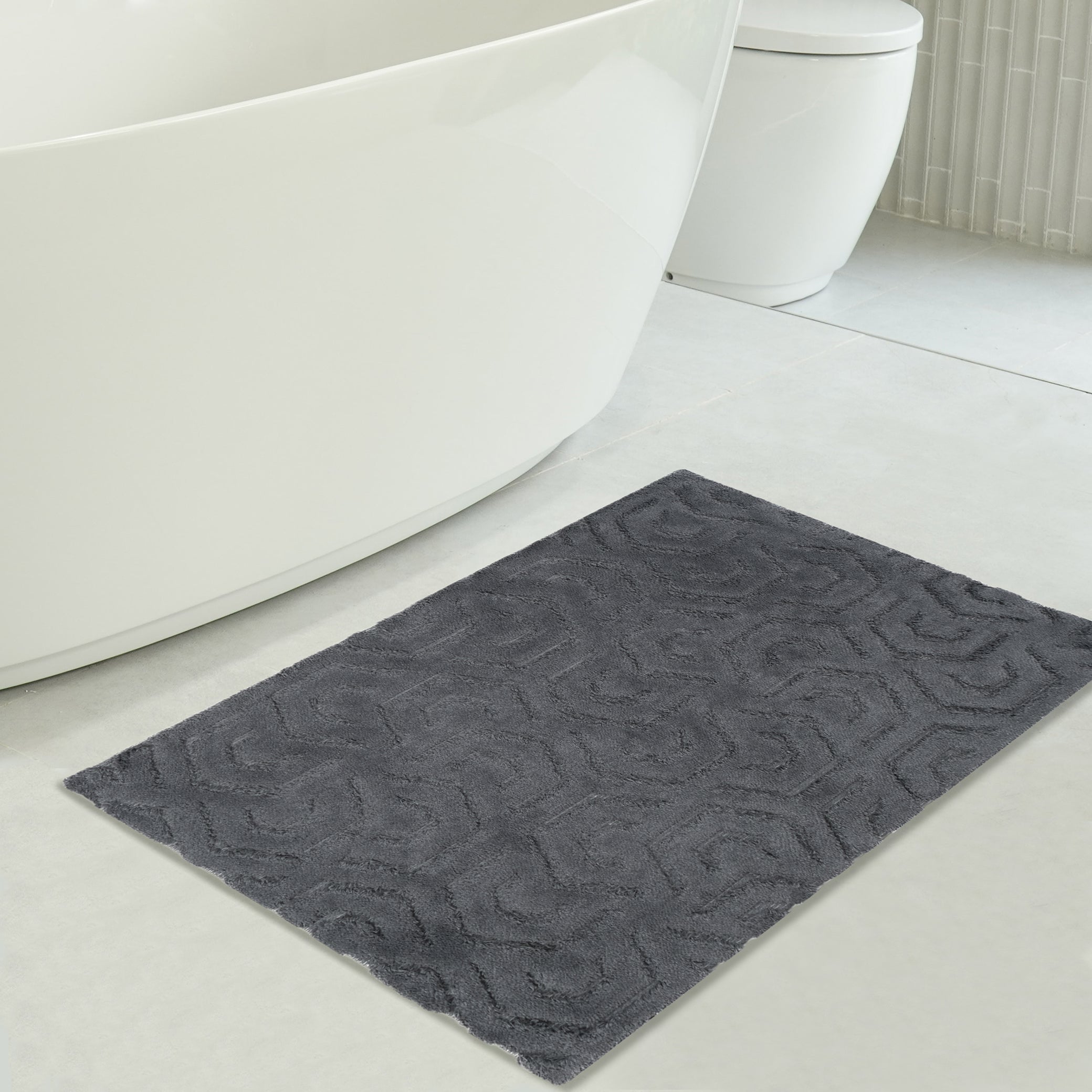 American Soft Linen Meja Bath Rug – 21x34" Decorative Premium Cotton Rug - Bath Mats for Bathroom