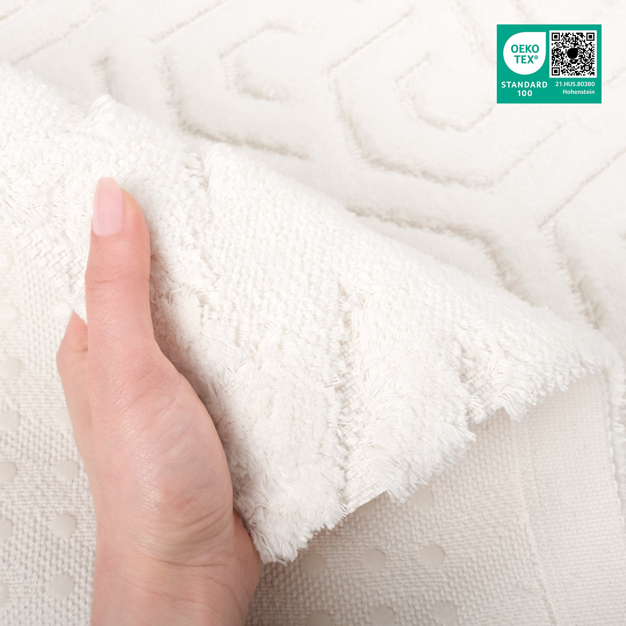 American Soft Linen Meja Bath Rug – 21x34" Decorative Premium Cotton Rug - Bath Mats for Bathroom