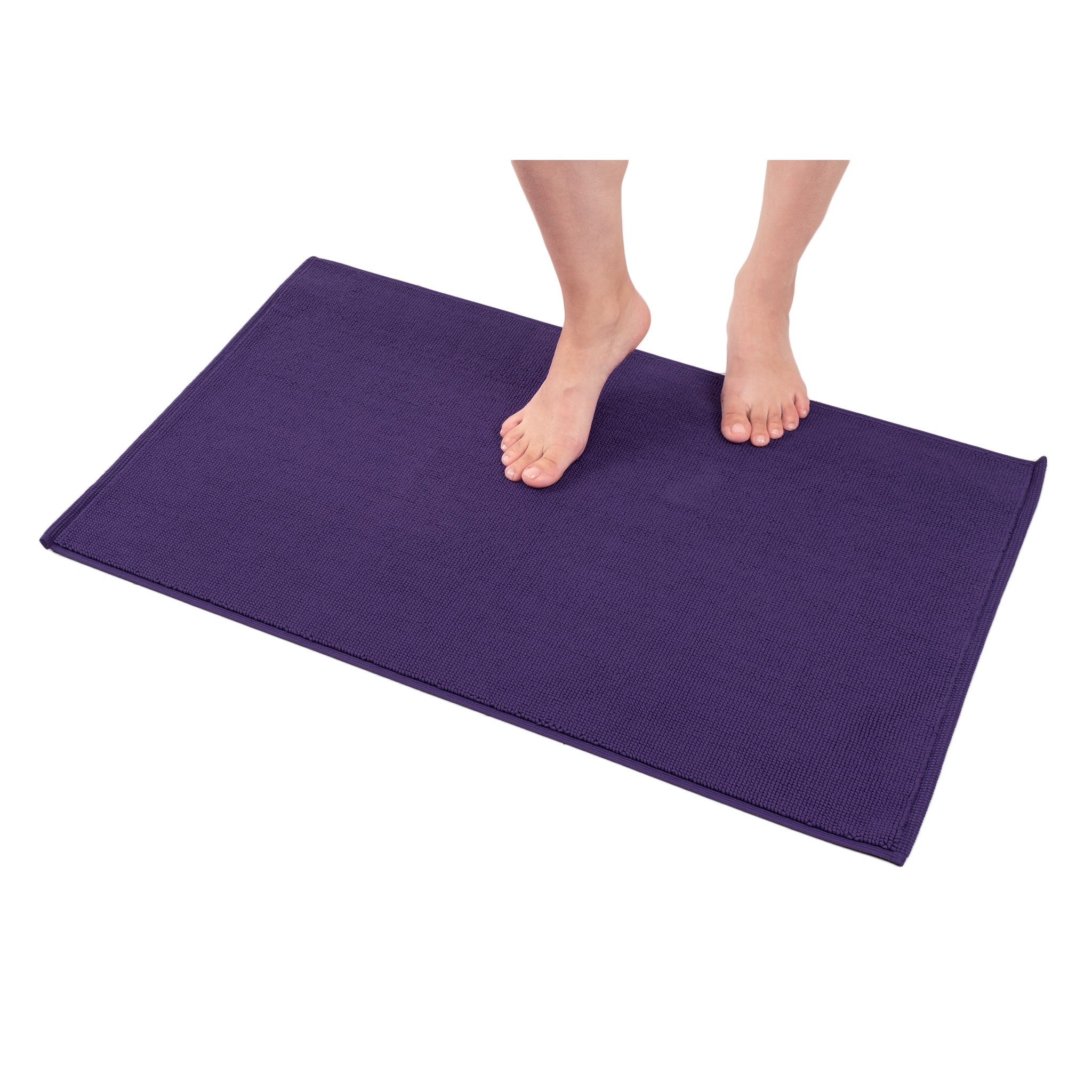 American Soft Linen Non-slip 20x34 100% Cotton Bath Rug purple-1