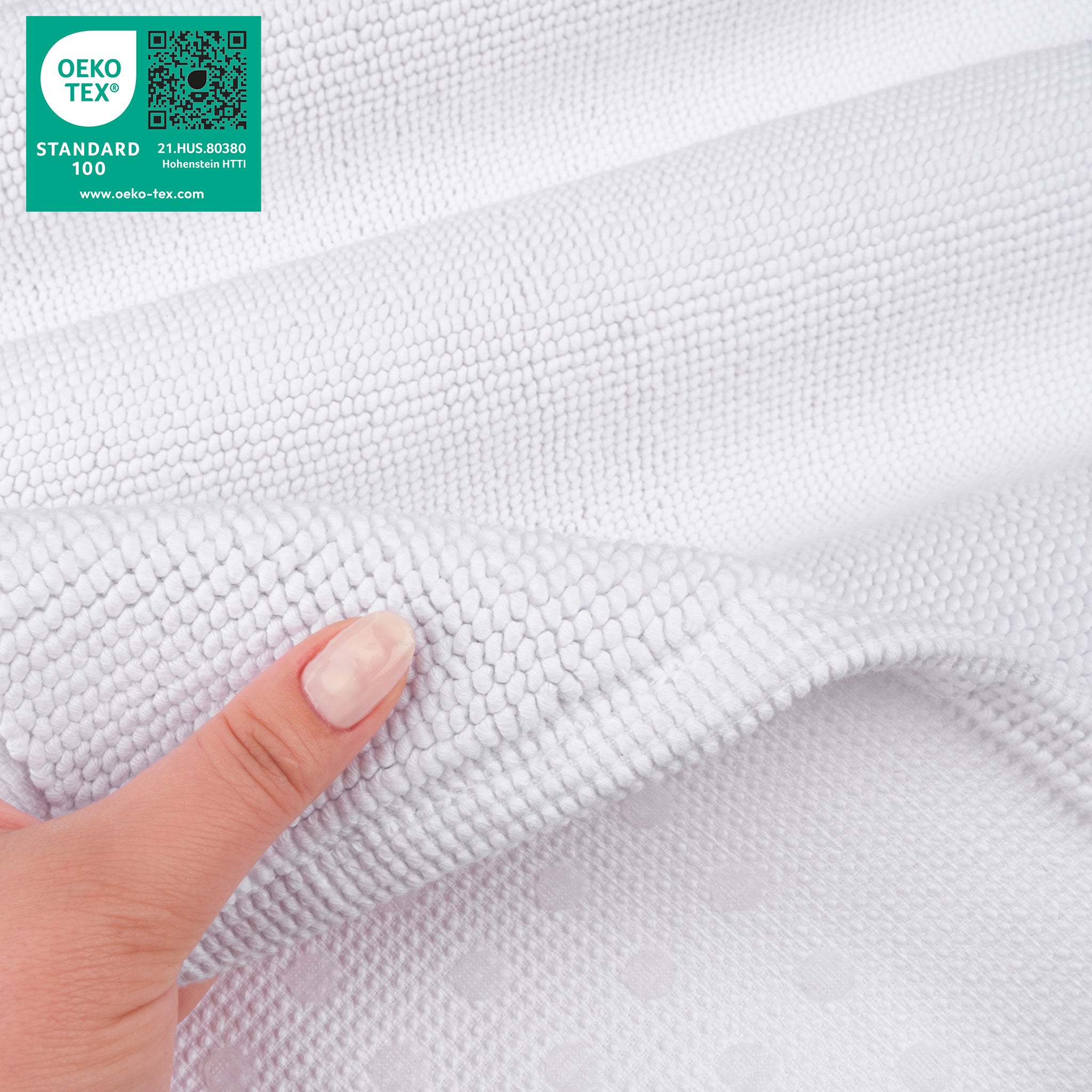 American Soft Linen Non-slip 20x34 100% Cotton Bath Rug white-5