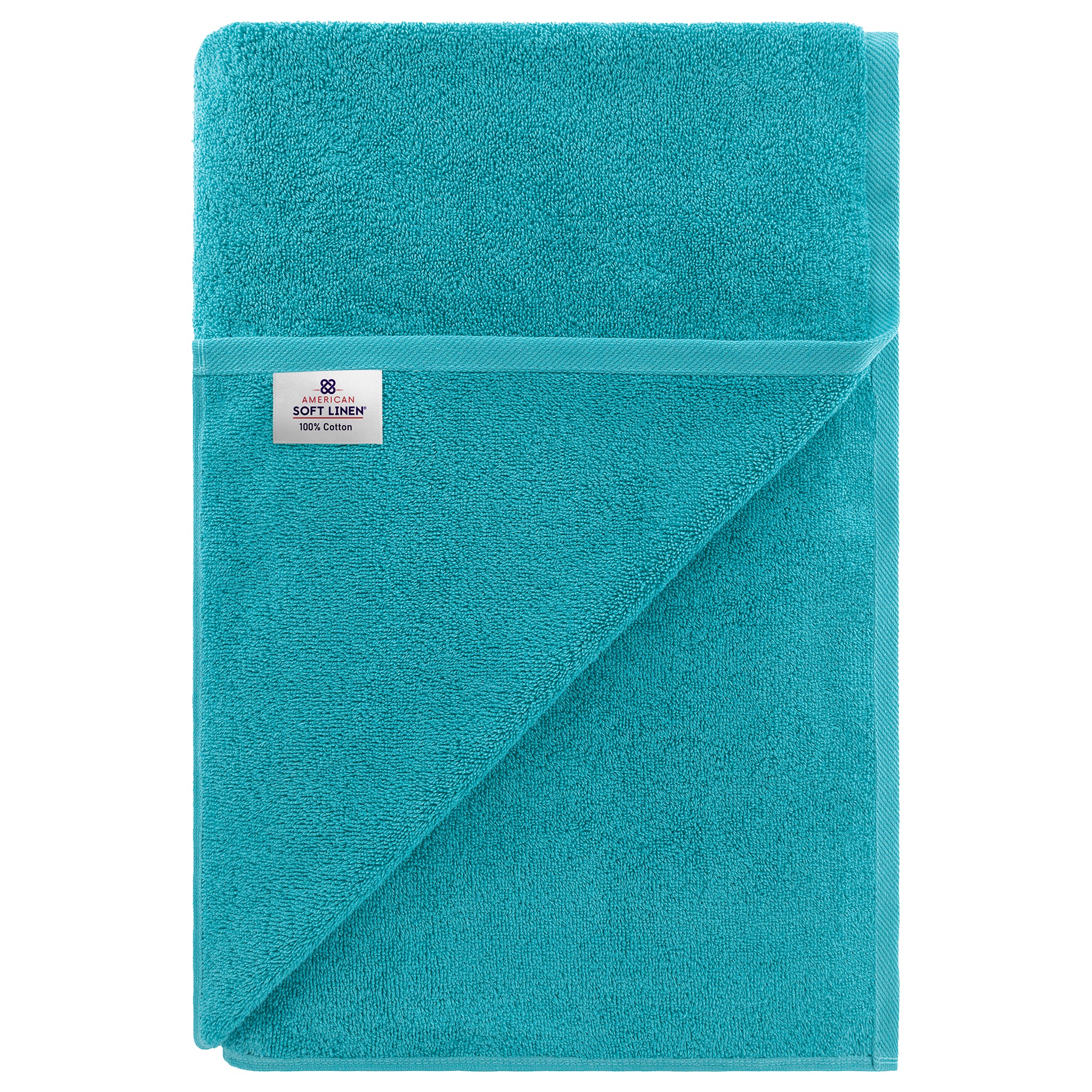 American Soft Linen 100% Ring Spun Cotton 40x80 Inches Oversized Bath Sheets aqua-blue-6