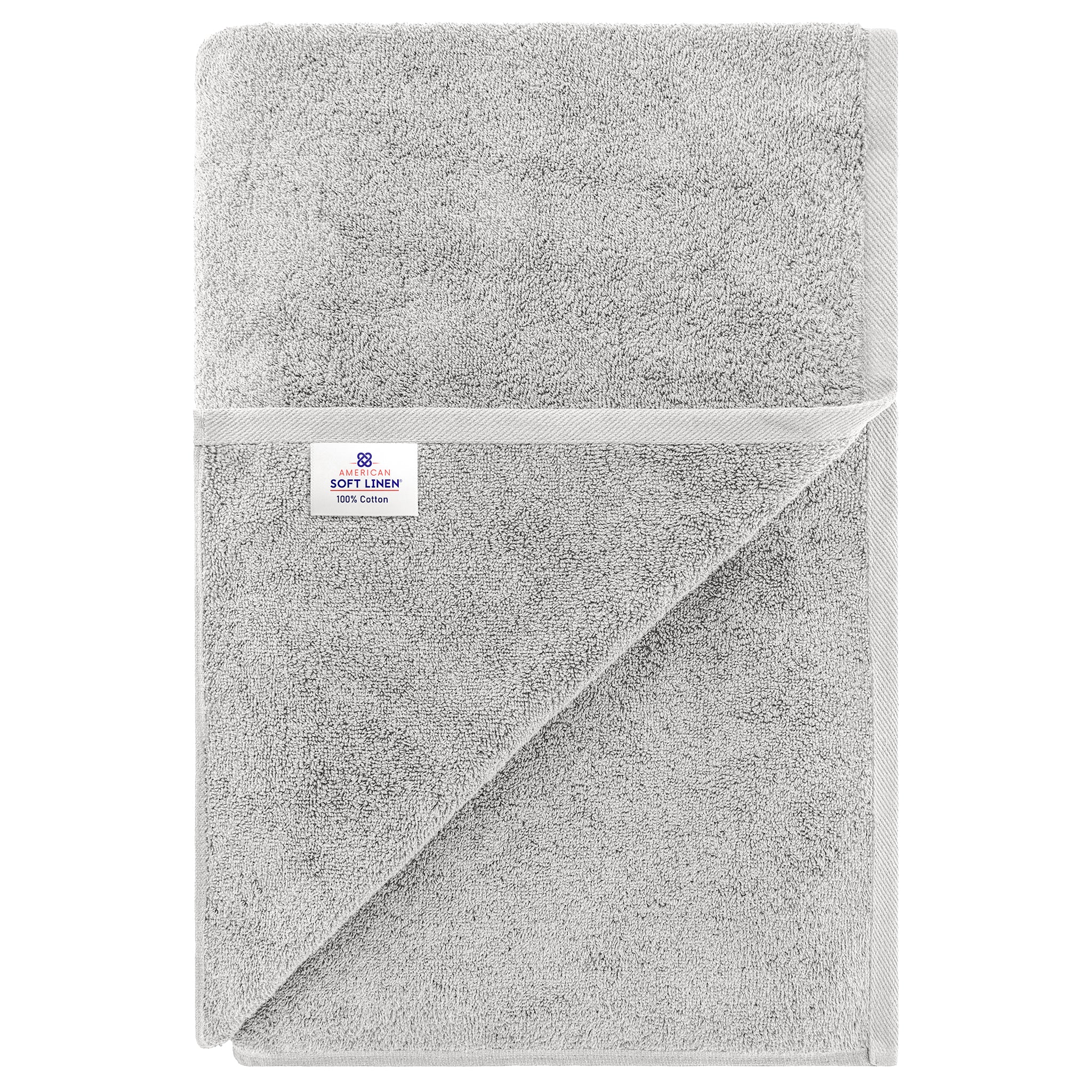 American Soft Linen 100% Ring Spun Cotton 40x80 Inches Oversized Bath Sheets silver-gray-6