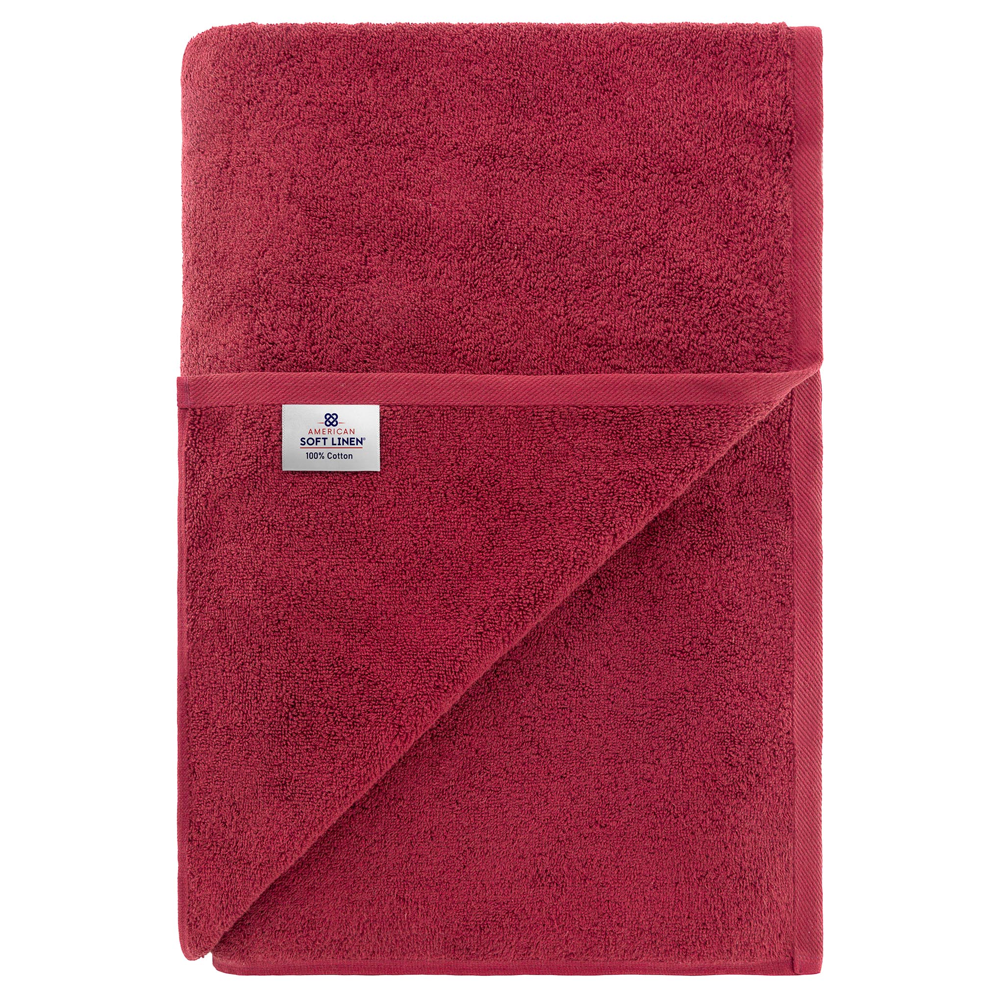 American Soft Linen 100% Ring Spun Cotton 40x80 Inches Oversized Bath Sheets bordeaux-red-7